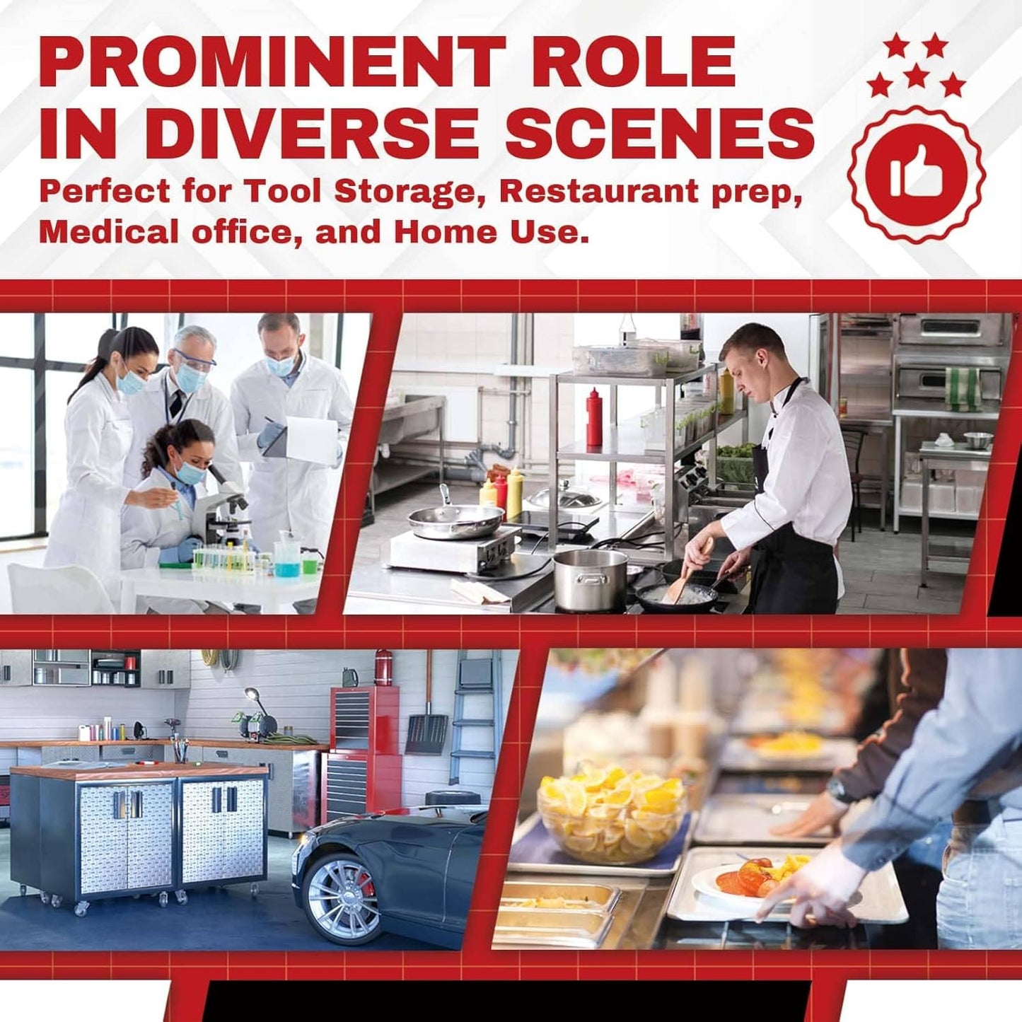 DuraSteel Food Prep Stainless Steel Table - 24 x 18 Inch Commercial Metal Workbench with Adjustable Under Shelf - NSF Certified - for Restaurant, Warehouse, Home, Kitchen, Garage