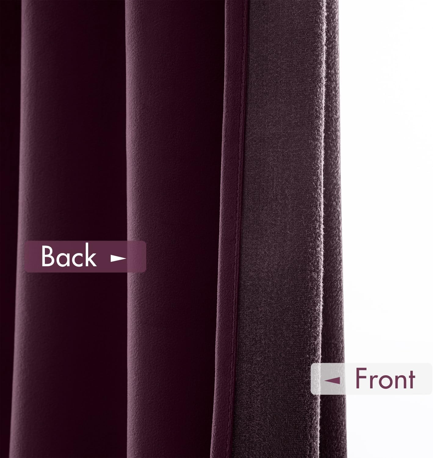 MIULEE Purple Orchid Velvet Curtains Thermal Insulated Blackout Curtain Drapes for Bedroom Living Room Darkening 108 Inches Long Curtains Panels Rod Pocket Set of 2