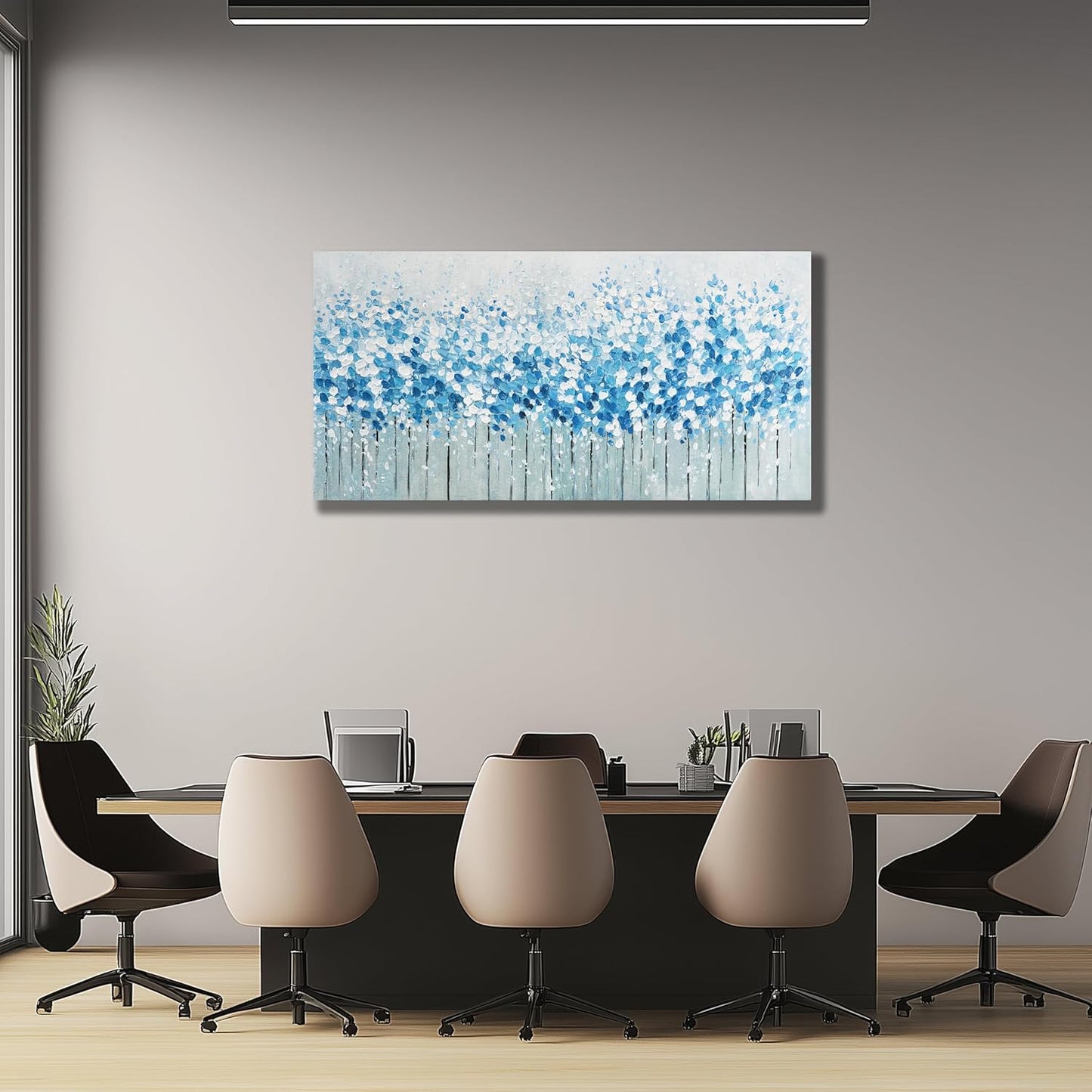 Belmrxne Large Abstract Wall Art Blue and White Wall Decor Maximalist Artwork Modern Aesthetic Canvas Painting for Living Room Bedroom Dining Room Office Home Decor 30x60 inch