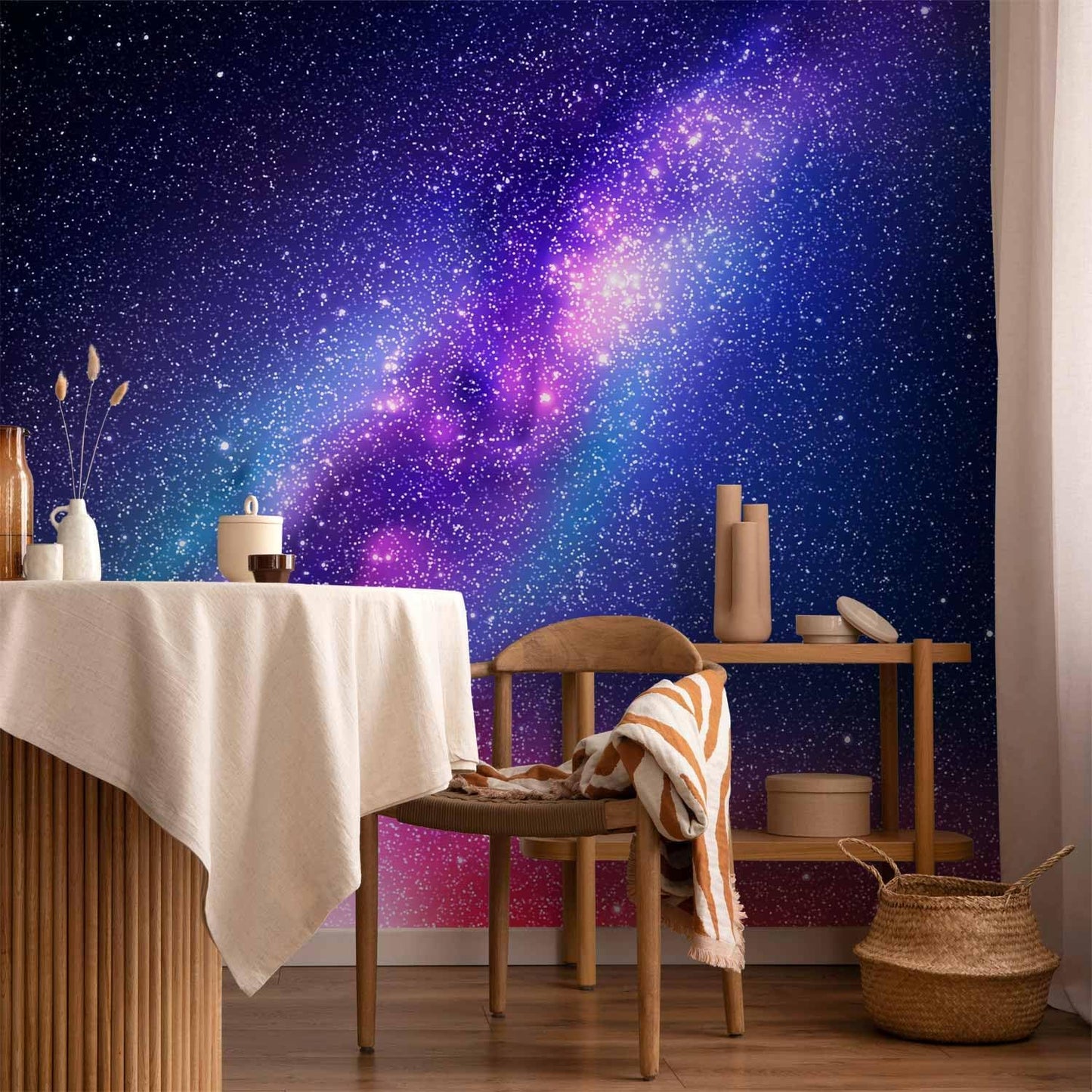 artgeist Wall Mural Galaxy 197x138 in - XXL Non-Woven Wallpaper Fleece Wall Decor Photo Print Picture Image Abstract Space Sky Star Cloud Violet f-C-0487-a-a