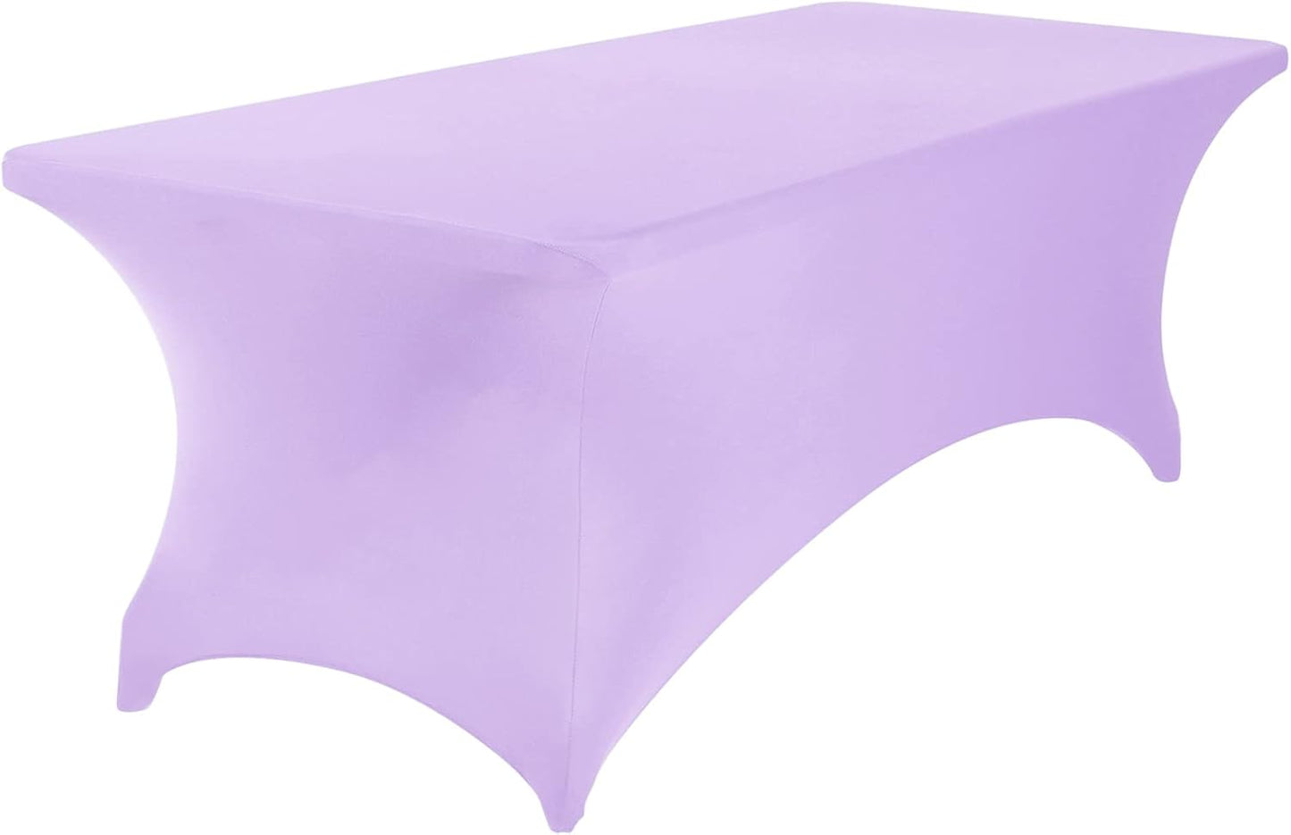 2Pack Spandex Waterproof Table Covers 8ft，Spandex 8ft Waterproof Table Cover for Party,Wedding, Banquet, and Events(Lavender)