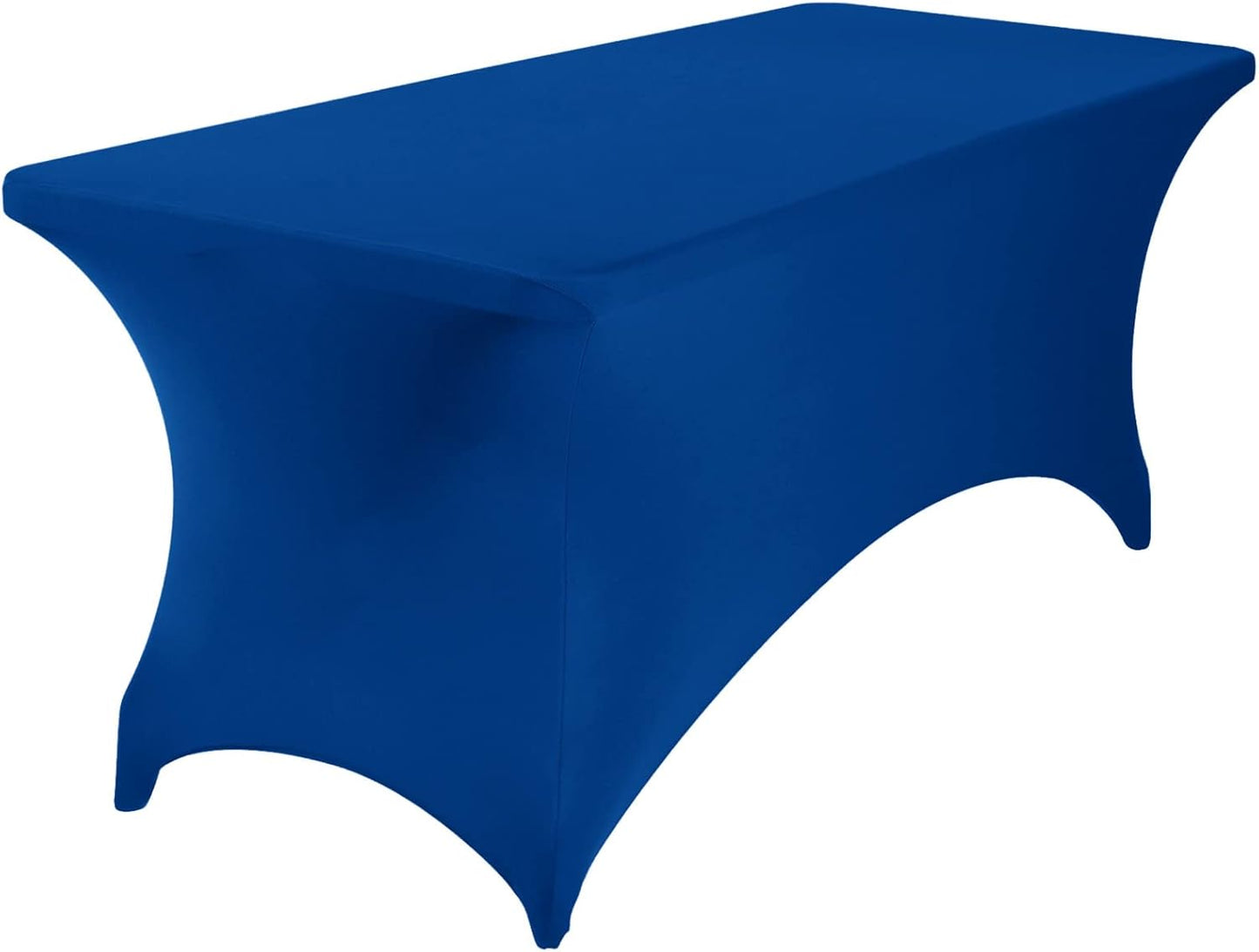 4Pack Spandex Waterproof Table Covers 6ft，Spandex 6ft Waterproof Table Cover for Party,Wedding, Banquet, and Events(Classicbule)