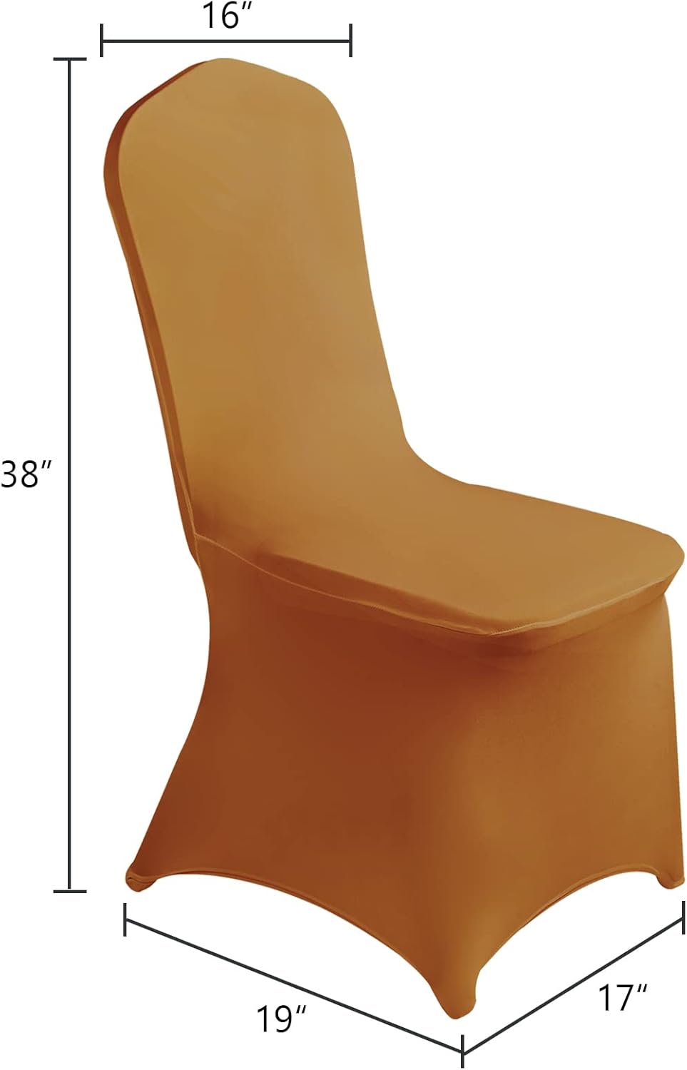 SUPERO Waterproof Spandex Chair Cover 25PCS, Stretch Dining Chair Covers, Polyester Outdoor Chair Covers, Protector Stretch Chair Cover for Party Universal, Banquet, Wedding Event, Hotel(Gold)