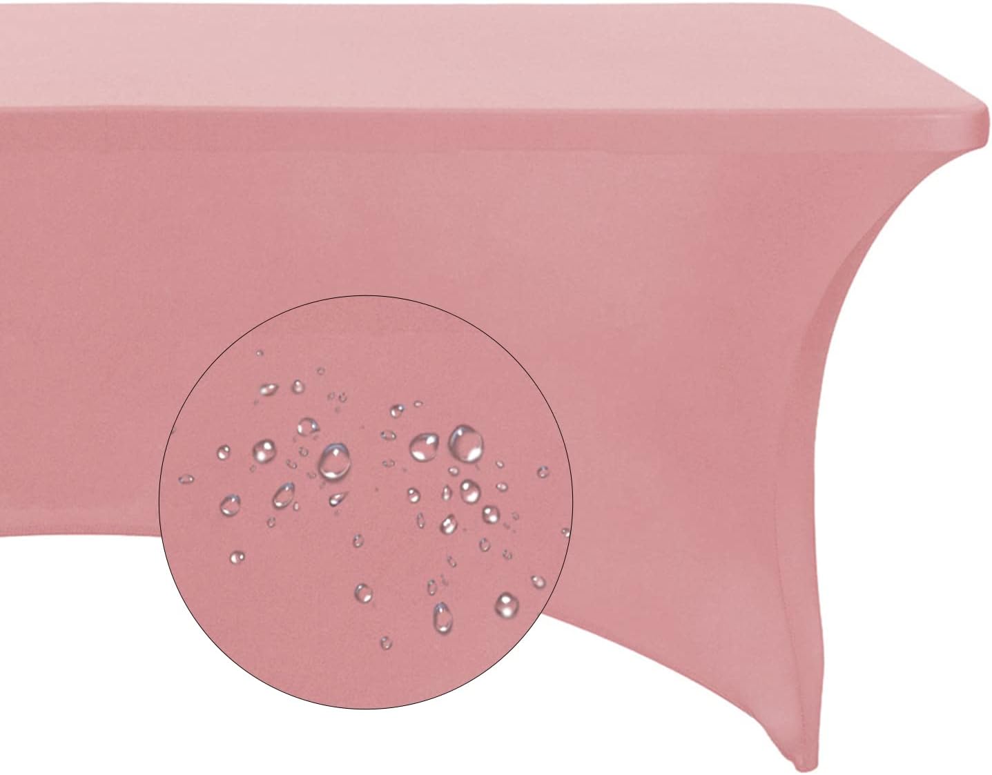 Spandex 4ft Waterproof Table Cover for Party,Wedding, Banquet, and Events(Dusty Pink)