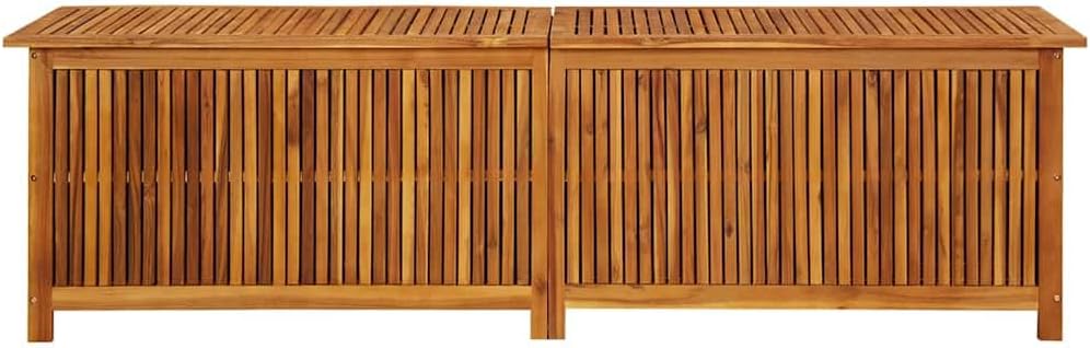 vidaXL Outdoor Storage Box, Deck Box with Gas-Lift Lid, Storage Chest with Water-Resistant Zippered Bag Inside, 78.7''x19.7''x22.8'', Solid Acacia Wood