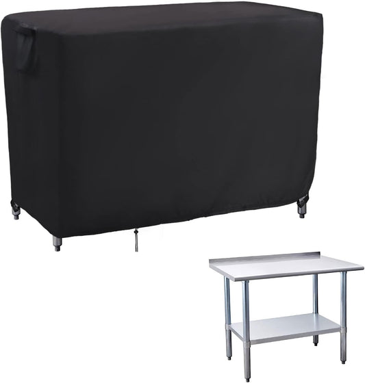 Kingling Outdoor Table Cover 48 Inch, Waterproof Stainless Steel Table Cover Metal BBQ Table Covers Weather Protection for Patio Kitchen Work/Prep Tables - 48''L x 24''W x 35''H
