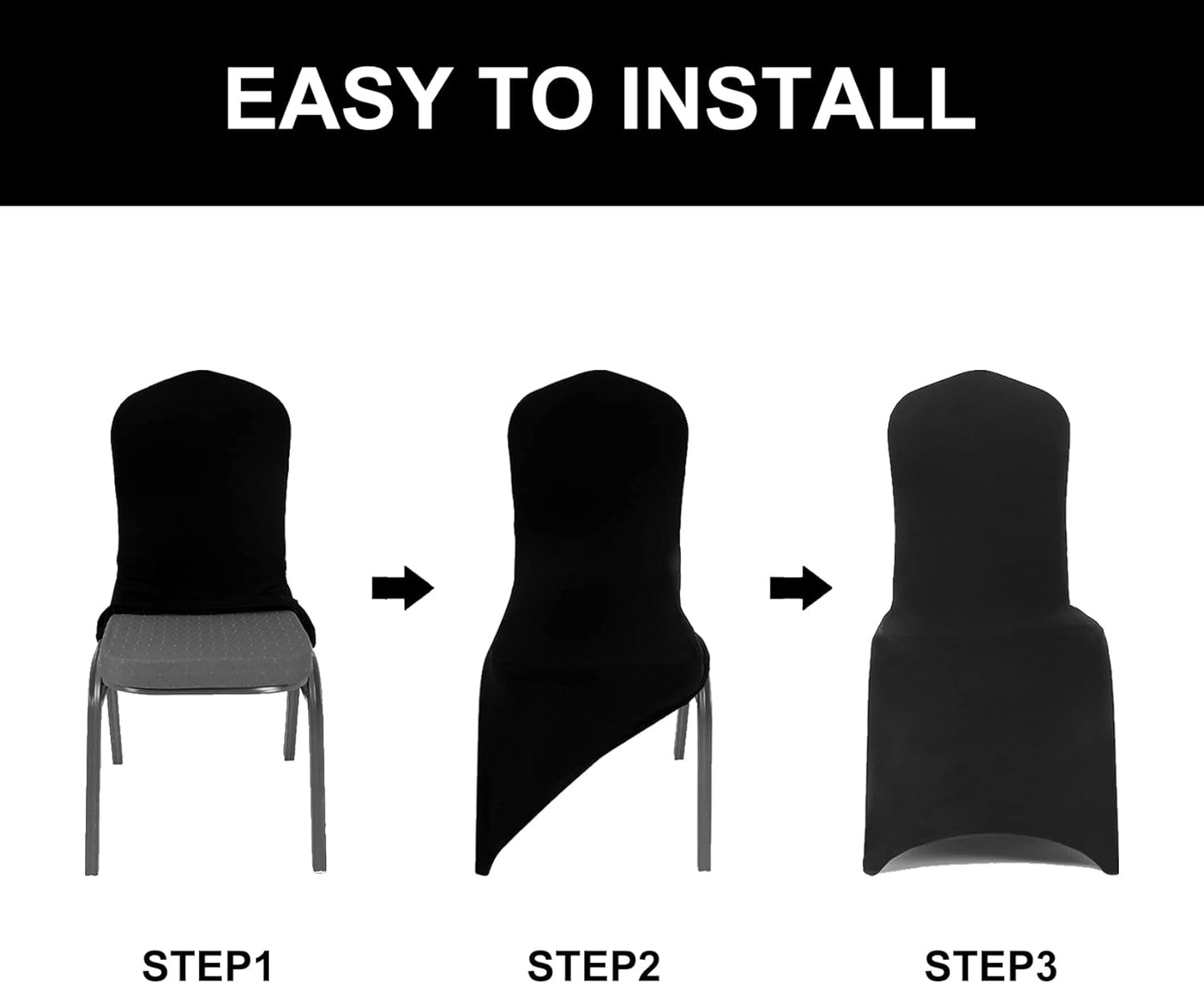 Spandex Chair Cover,50PCS,Chair Covers,Living Room Chair Covers,Removable Chair Cover Washable Protector Stretch Chair Cover for Party, Banquet,Wedding Event,Hotel(White)