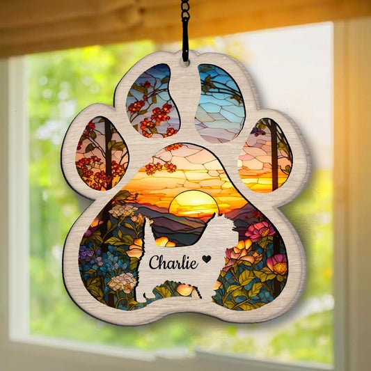 Personalized Cairn Terrier Suncatcher Dog Memorial Gifts, Custom Cairn Terrier Ornament Christmas Tree, Pet Remembrance Gift, Loss of Dog Sympathy Gift, Pets Memorial Ornament, Pet Loss Suncatcher