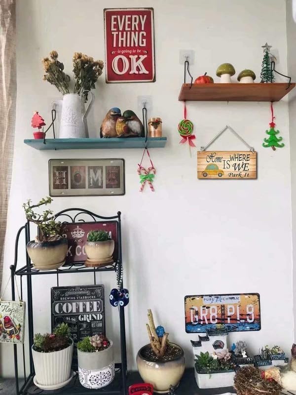 Farmhouse Stay Awhile Wood Sign, Entryway Sign Farmhous Wall Decor, Rustic Wall Art for Housewarming Gift (Stay Awhile) 6x18 Inch