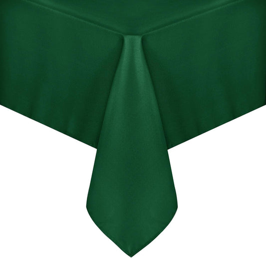 sancua Rectangle Tablecloth - 60 x 102 Inch - Stain and Wrinkle Resistant Washable Polyester Table Cloth, Decorative Fabric Table Cover for Dining Tables, Buffet Parties and Christmas, Hunter Green