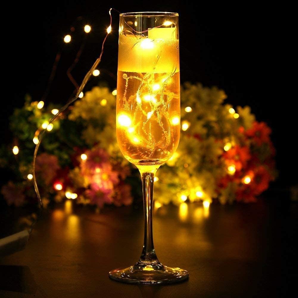 String Lights,Waterproof LED String Lights Fairy String Lights Starry ,Battery Operated String Lights for Indoor&Outdoor Decoration Wedding Home Parties Christmas Holiday. (Warm White, 10Ft/4pc)