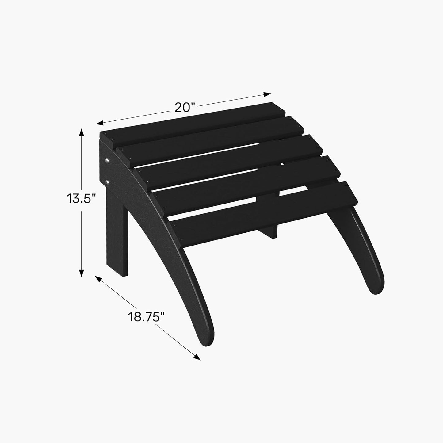 WestinTrends Outdoor Ottoman, Patio Adirondack Ottoman Foot Rest, All Weather Poly Lumber Folding Foot Stool for Adirondack Chair, Widely Used for Outside Porch Pool Lawn Backyard, Orange