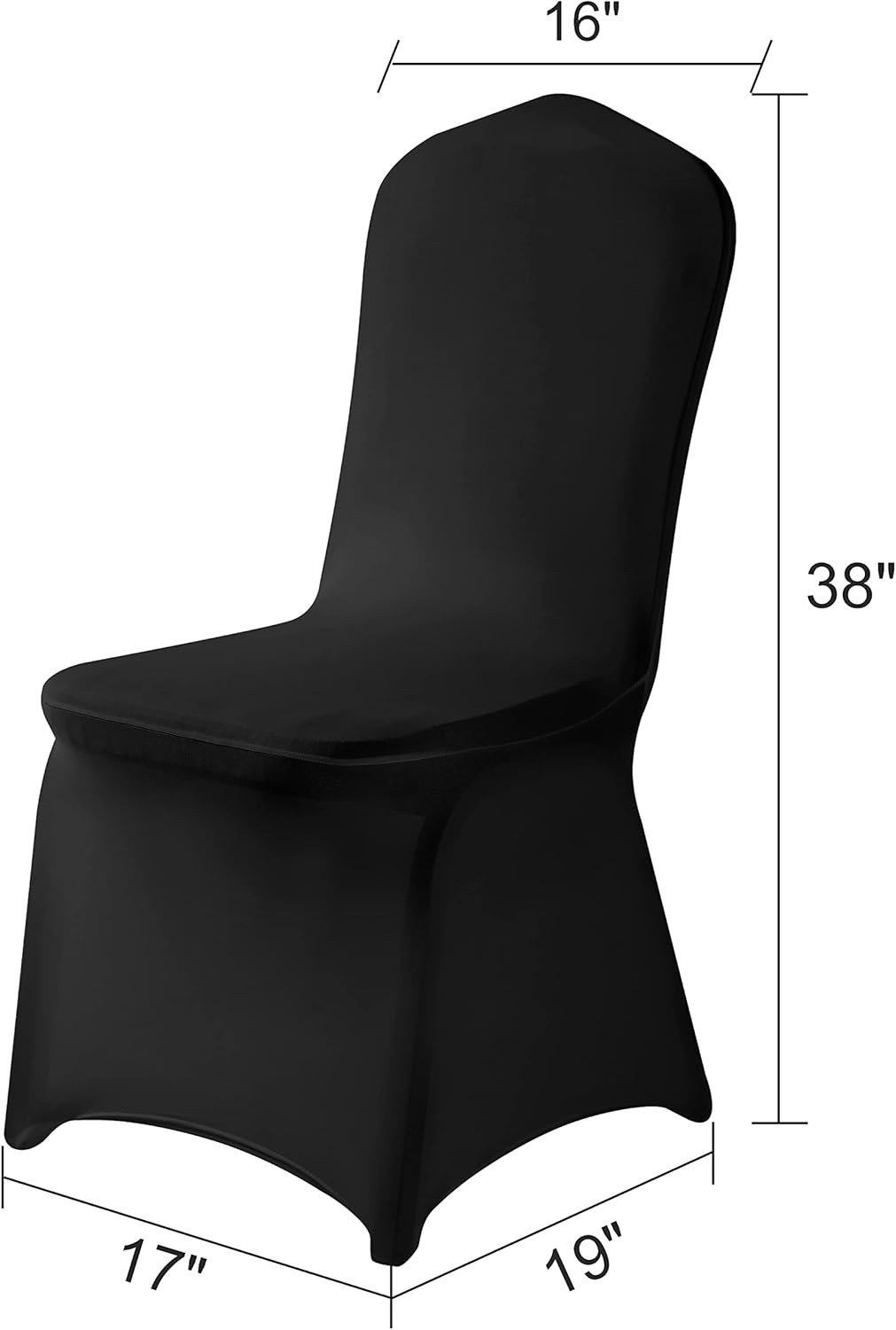 Spandex Chair Covers, 50PCS, Washable Protector for Living Room, Party, Banquet, Wedding, Hotel (Black)
