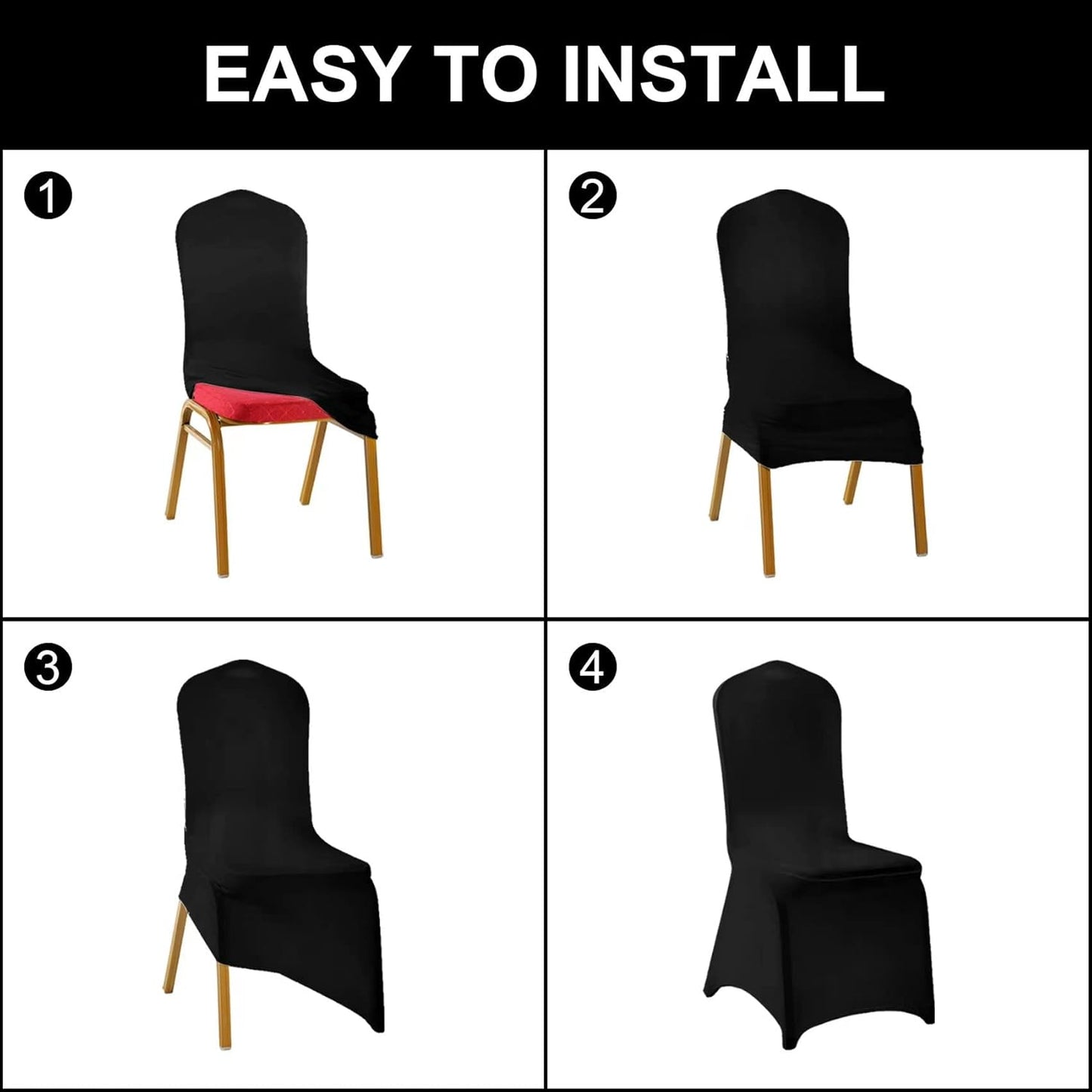 SUPERO Dusty Pink Chair Cover, 25PCS Stretch Waterproof Polyester, Universal Fit Protector for Party, Banquet, Wedding Event, Hotel, Indoor/Outdoor