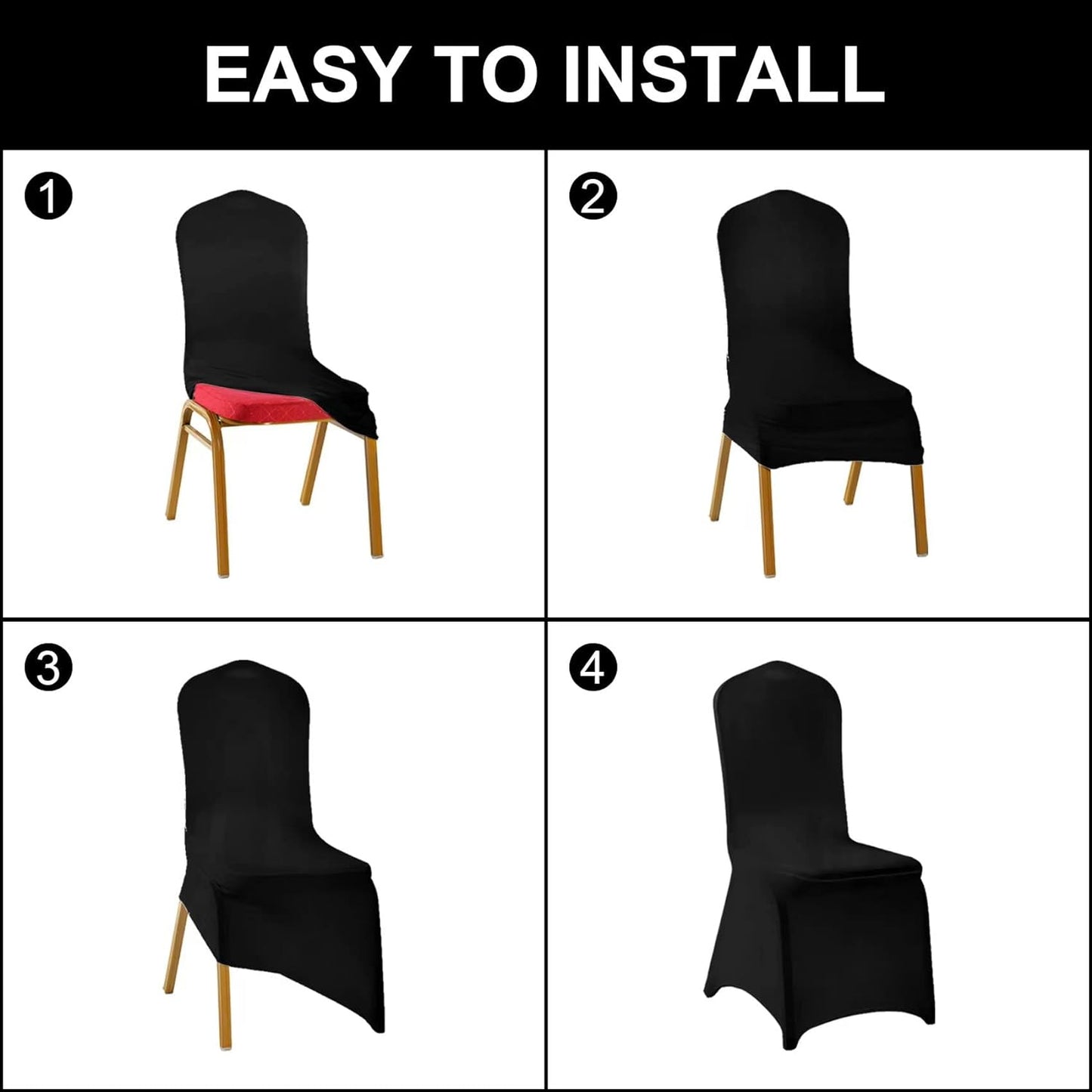 Waterproof Spandex Chair Cover 12PCS, Stretch Dining Chair Covers, Polyester Outdoor Chair Covers, Protector Stretch Chair Cover for Party Universal, Banquet, Wedding Event, Hotel(White)