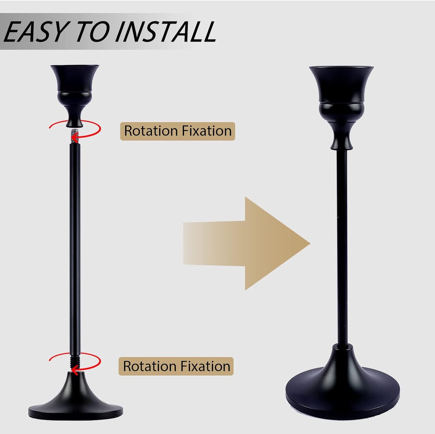 Candlestick Holders,Taper Candle Holder for Candlesticks Black Candelabra Candle Holder Vintage Candle Stick Candle Holders for Fireplace Party Dining Home