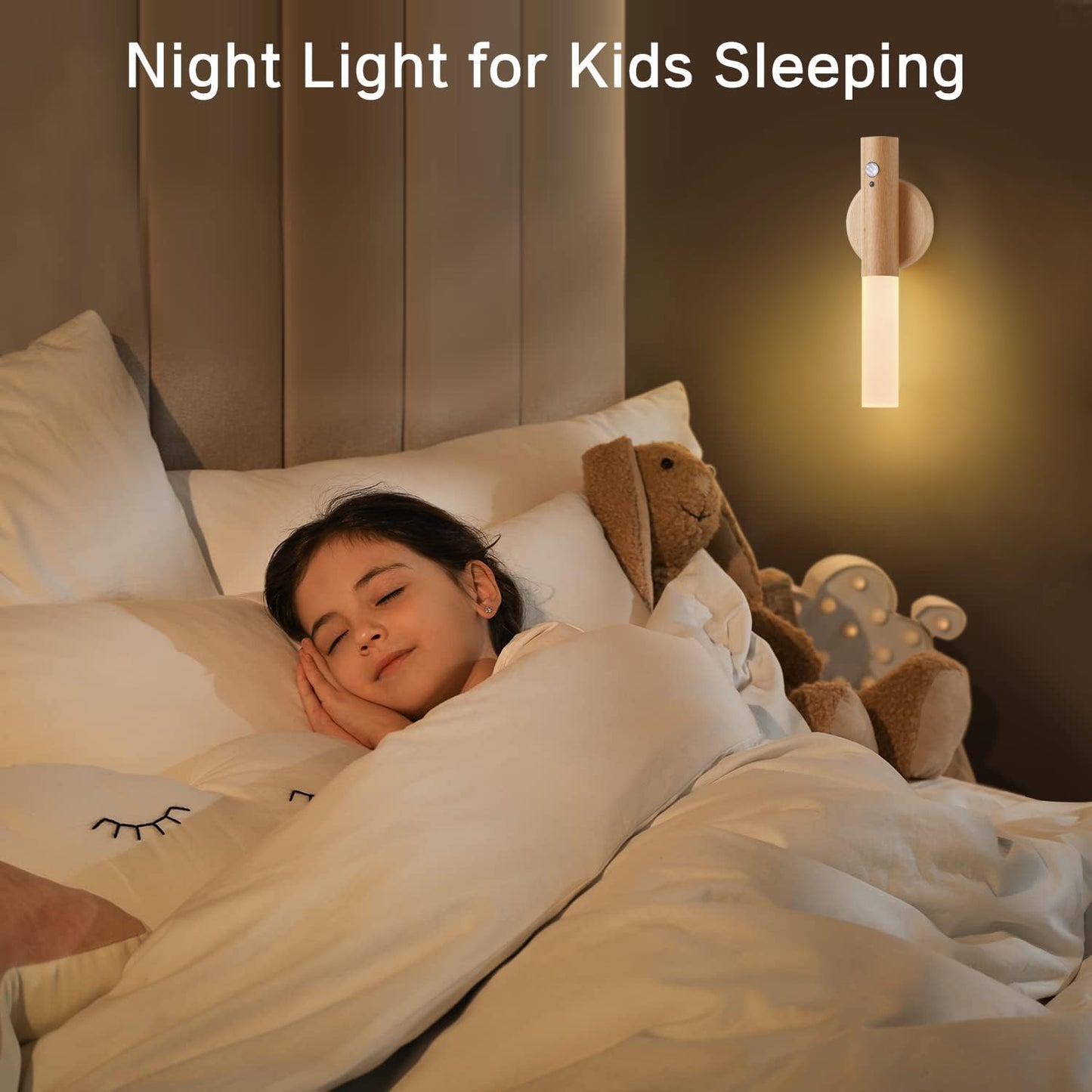 Montford Battery Operated Wall Sconces, Motion Sensor Night Light Magnetic Wall Light Rechargeable Wall Sconce, Peel and Stick Sconce Lights for Bedside Stair Hallway