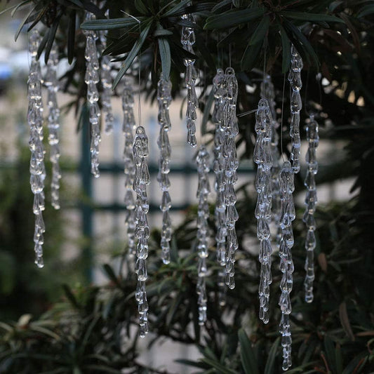 ToBeIT Chrismtas Tree icicles 50 pcs Acrylic Icicle Ornament Set for Chrismtas Decoration(50pcs Icicle)