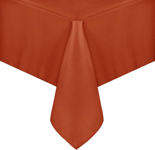 sancua Rectangle Tablecloth 60 x 120 Inch Burnt Orange, Stain and Wrinkle Resistant Washable Fabric Fall Table Cloth, Thanksgiving Polyester Table Cover for Dining Parties Rust Pumpkin Orange