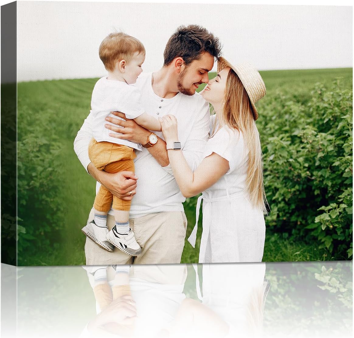 Personalized Custom Canvas Wall Art, Custom Canvas Prints with Your Photos for Living Room, Bedroom, Wedding Pet Baby Family Photo Framed Wall Art, Customized Photo Gift for Family，Friend，Lover，Pet (36L" x 24W")