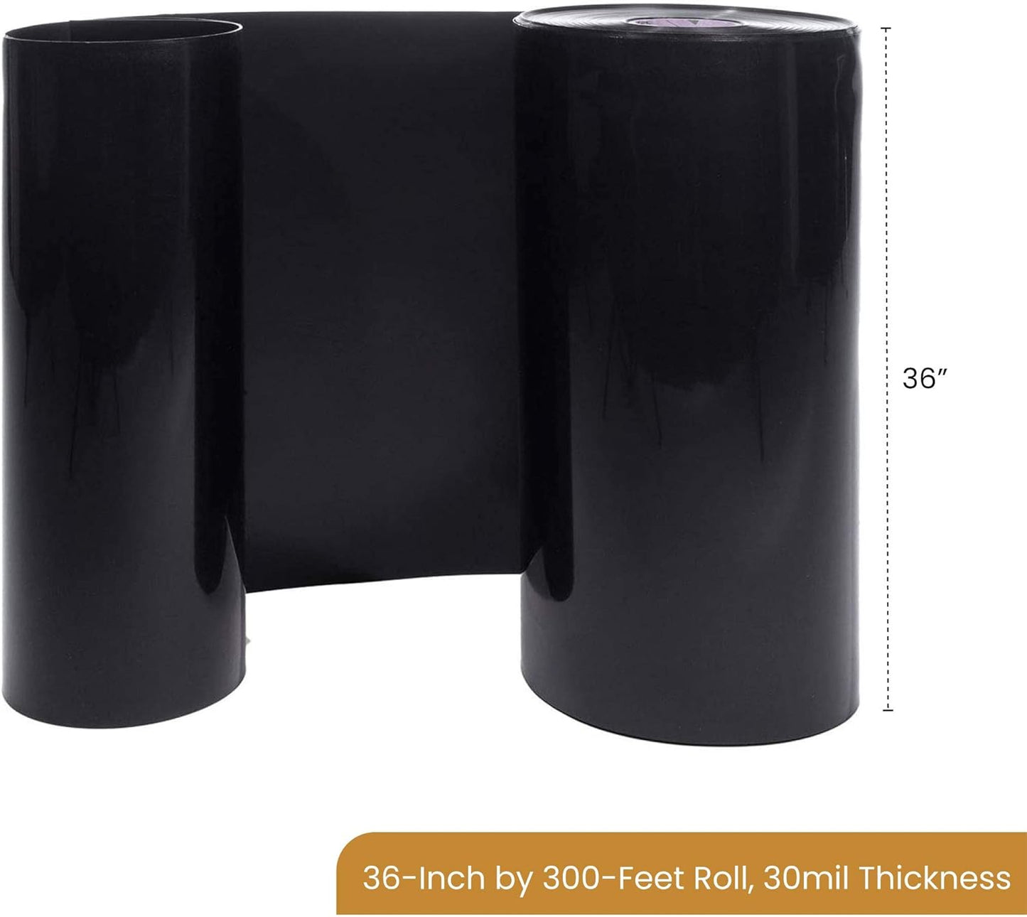 DeepRoot Water Barrier, Versatile Bamboo Barrier, Easy-to-Install Garden Barrier for Landscaping and Protection, Durable, Flexible, 36" x 300' Roll-30 mil Thickness, Black (WB 36/30)