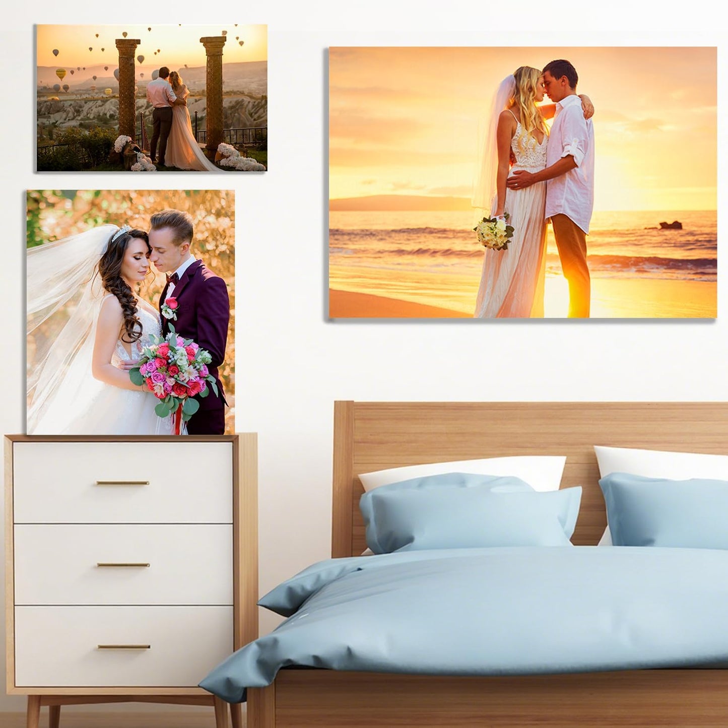 YUNART Ship Next Day - Custom Canvas Prints with Your Photos, Personalized Canvas with Pictures Print for Wall Art Bedroom, Customized Photo Gifts for Couple Men Women Mom Baby Dog Family - 16"x24"