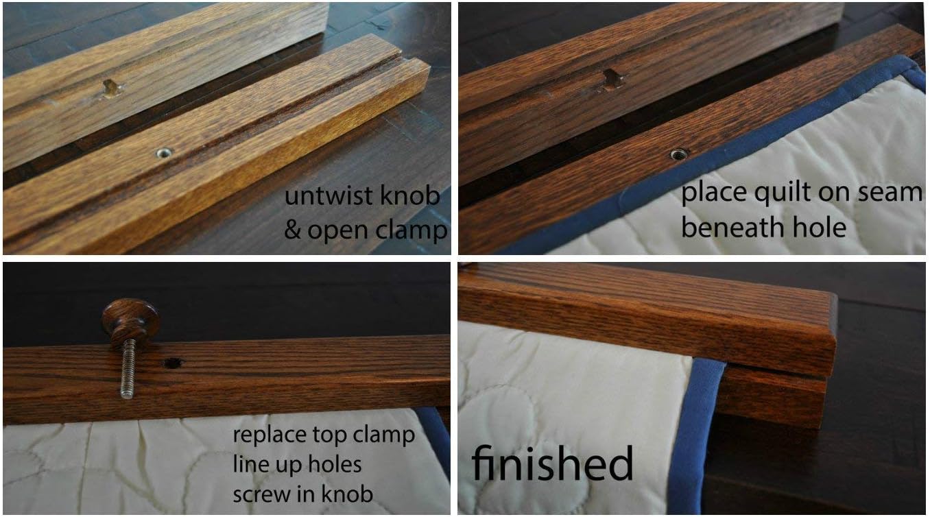 RRD Quilt Hanger for Wall for Display (72") Amish Made Wooden Quilt Rack Wall Mount - Rustic Tapestry Quilt Wall Hangers (Maple Wood, Natural Stain, 72" Long)
