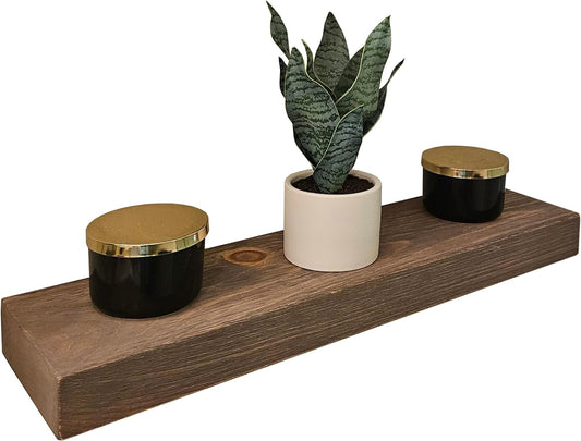 joelsantiques - 30 Inch Wooden Floating Shelves for Wall - 30x6x2 in - Made of Natural Wood - Long Heavy Duty Rustic Wall Shelves for Bedroom - Perfect for Living Room, Kitchen - Medium Brown