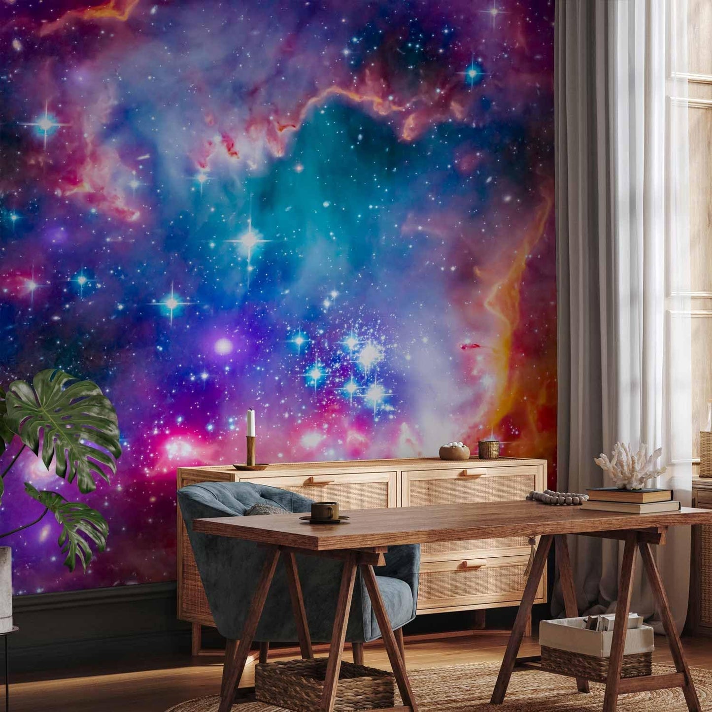 artgeist Premium Wall Mural Abstract 177x124 in - XXL Non-Woven Wallpaper Fleece Wall Decor Photo Print Picture Image Design Abstract Cosmos Sky Star i-G-10010-a-a