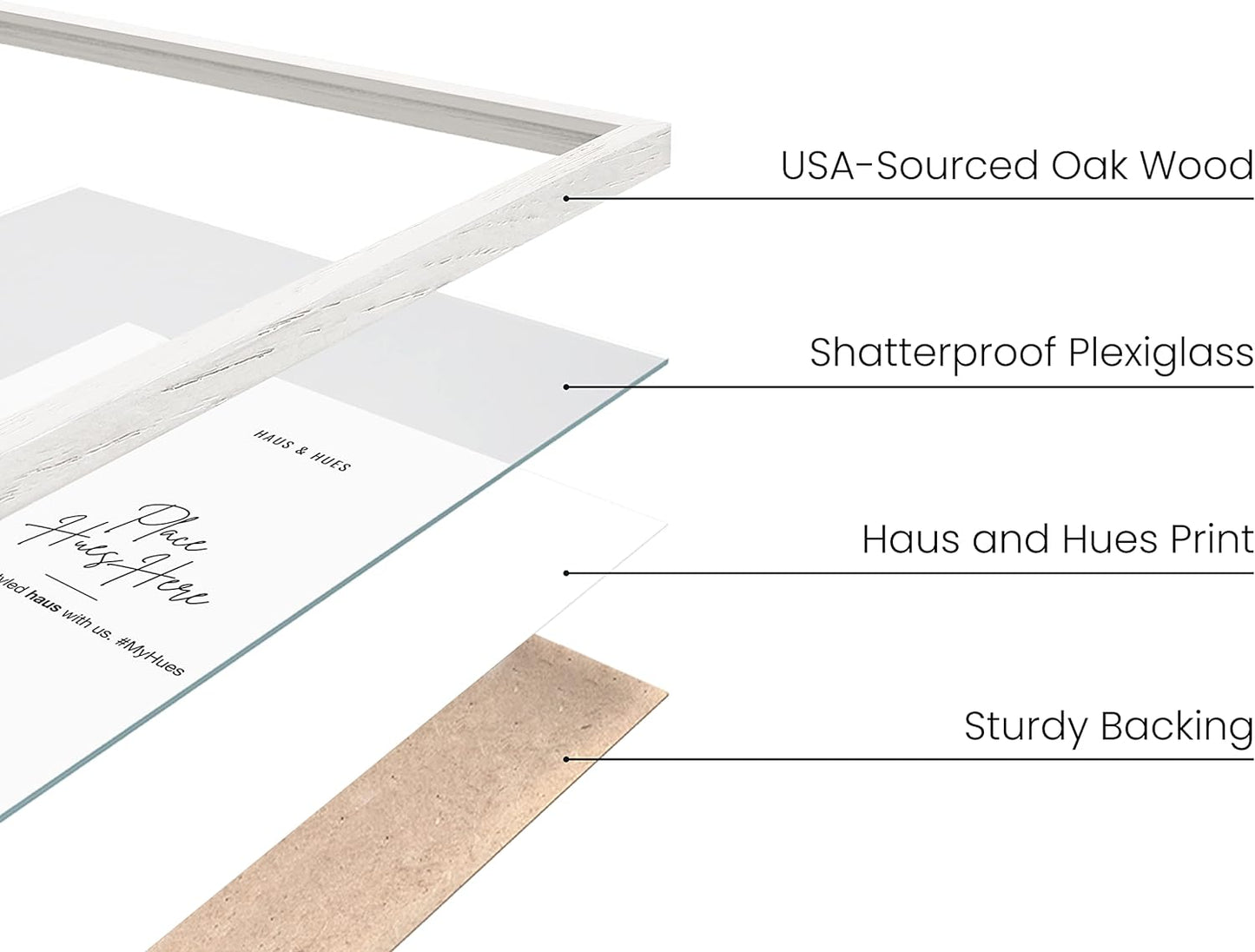 HAUS AND HUES Standalone White Oak Frames Set of 9-8x10