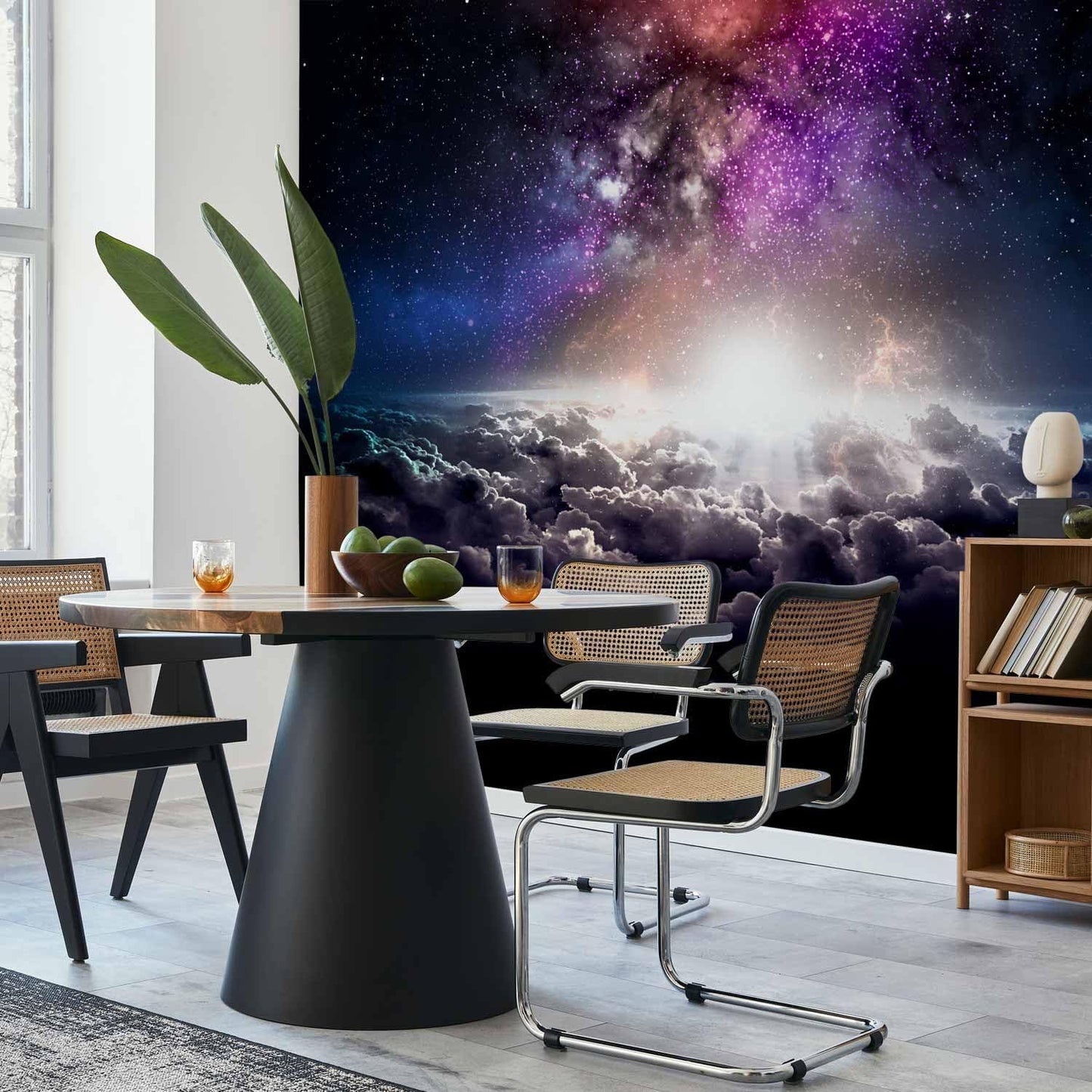 artgeist Wall Mural Galaxy 193x138 in - Peel and Stick Self-Adhesive Wallpaper Removable Large Sticker Foil Wall Decor Print Design Mural Cosmos Sky Star Cloud Purple i-A-10009-a-a