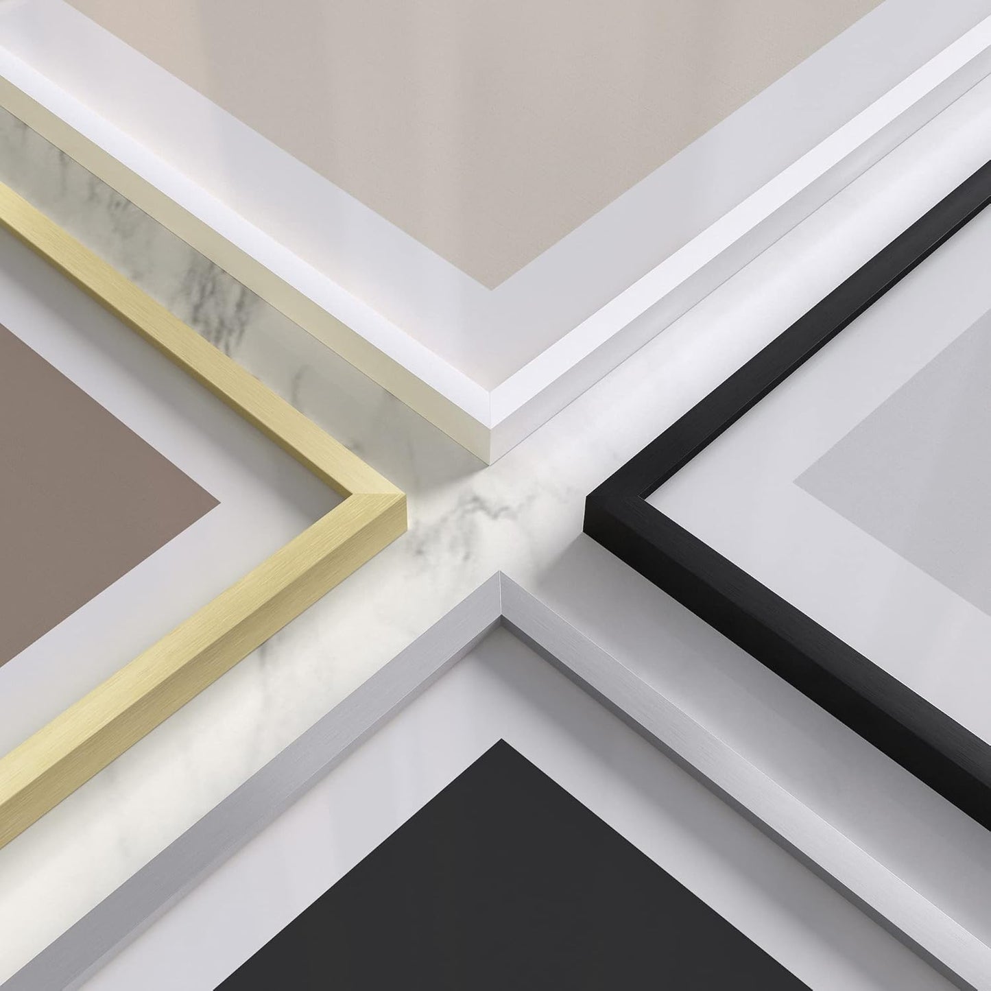 HAUS AND HUES 5x7 White Metal Picture Frames - Photo Frames 5X7 - Features Premium Aluminum, Vertical Hanging, Easel Back for Tabletop, Home, Office (5x7 in, White, Set of 3)