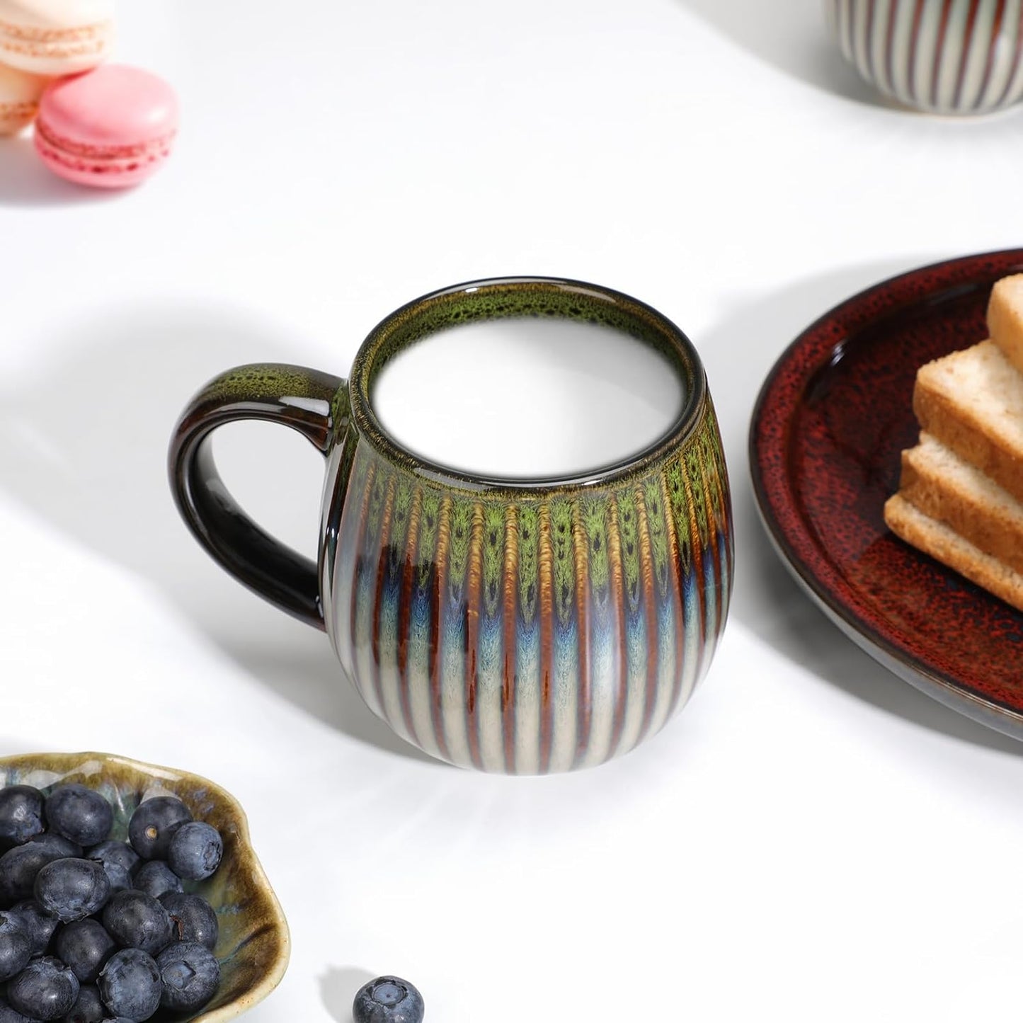CosyCorner Ceramic Coffee Mugs Set, 17 oz Large Coffee Cups for Home and Office, Ceramic Cup for Coffee & Tea（B×4 pcs）