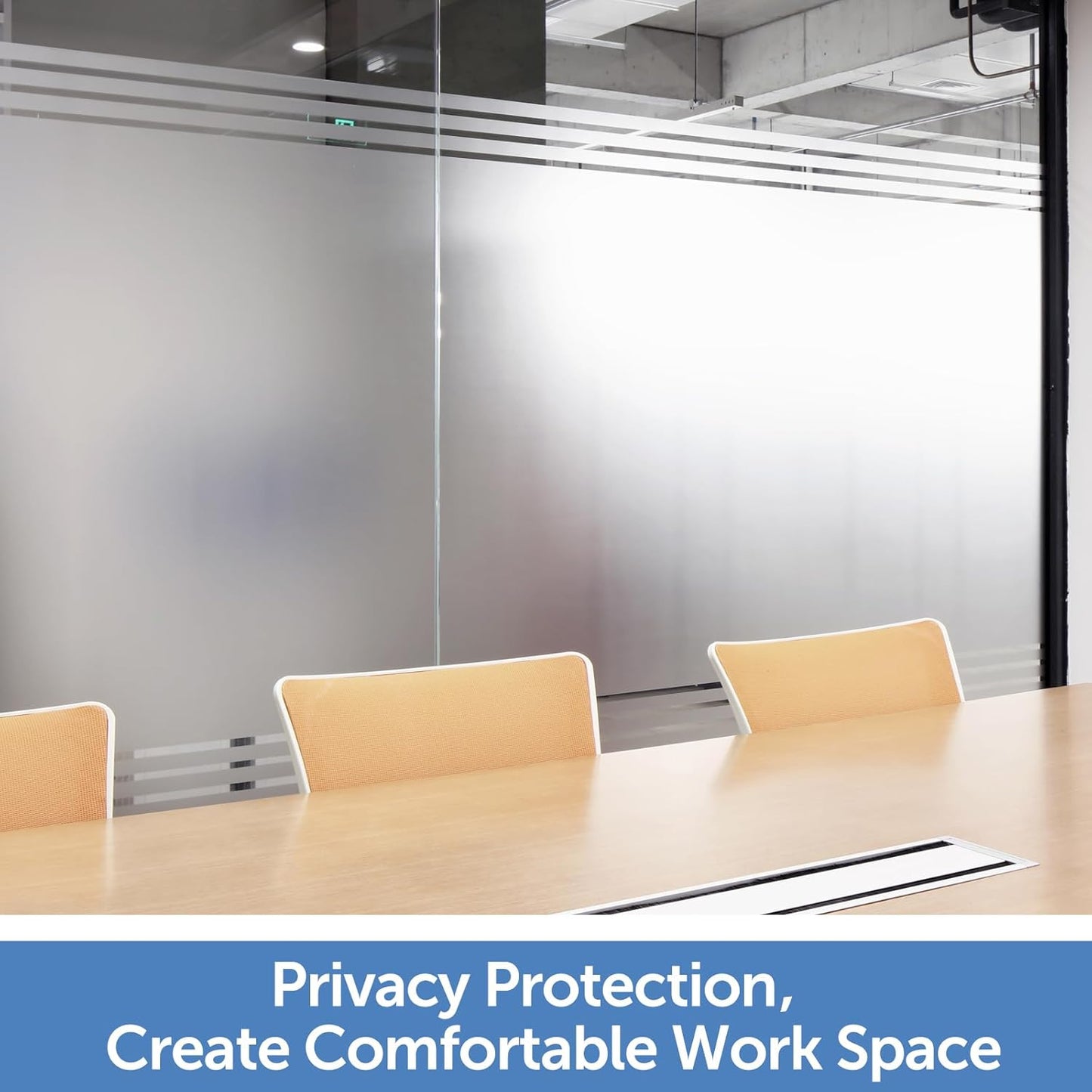 HIDBEA Frosted Window Privacy Film - Non Adhesive Static Cling Glass Stickers Sun UV Blocking Heat Control Door Covering Decals for Home Office, 35.4 x 78.7 Inch