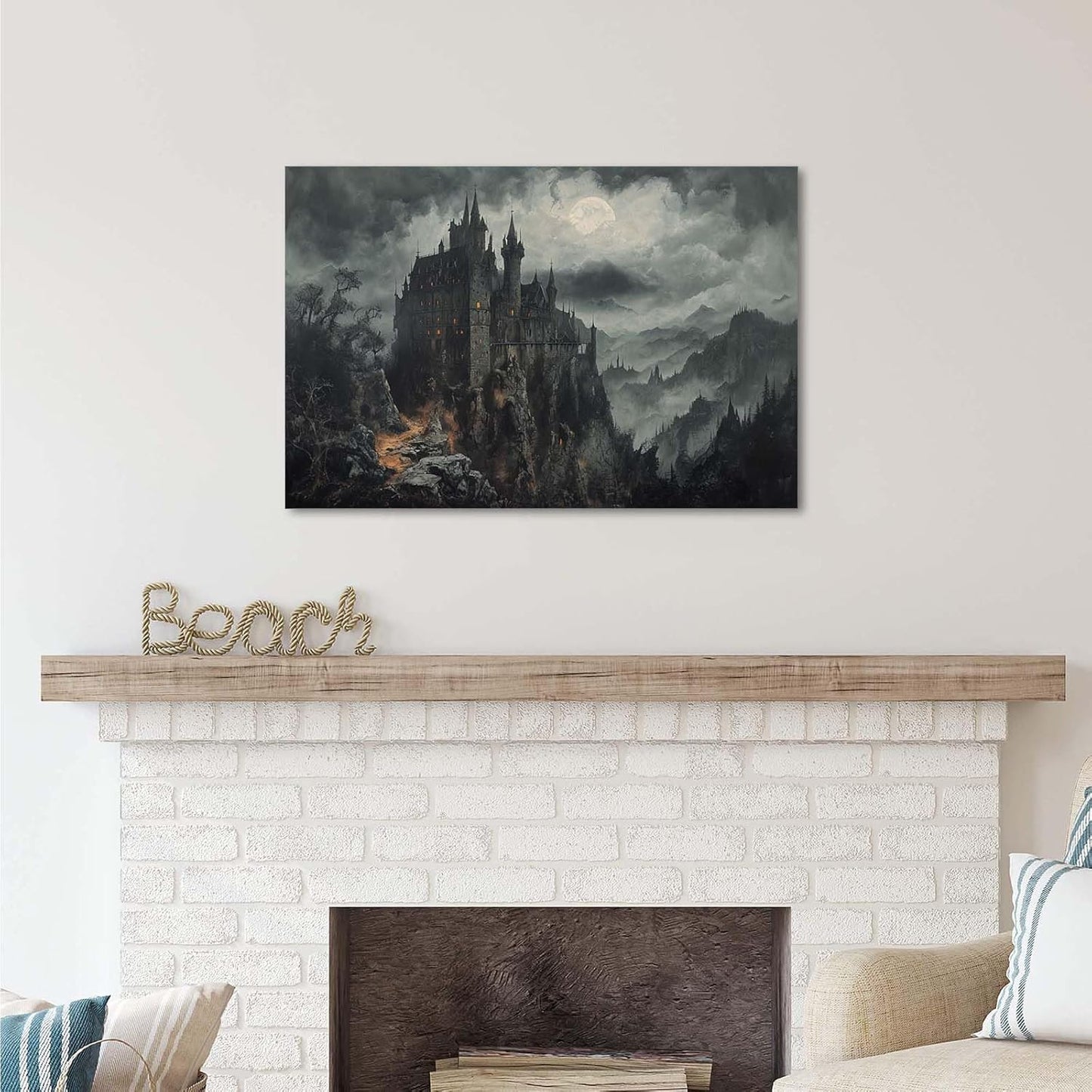 JFHCQJPK Vintage Castle Poster Dark Academy Victorian Gothic Castle Wall Art Poster Moody Mystical Art Print Suitable for Home Living Room Bedroom8x12in Frameless