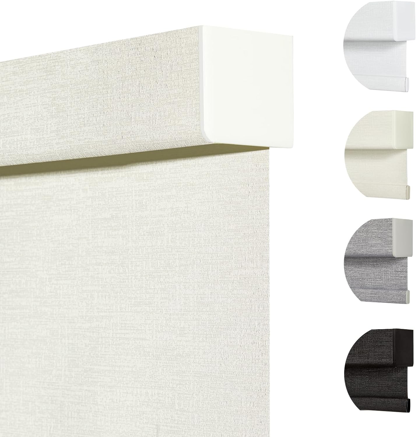 Persilux Blackout Shades for Windows Cordless Roller Blinds, Roller Windows Shades for Home with Fabric Attached Valance, UV Protections Easy Installation for Door/Office, Limestone(15" W x 48" H)