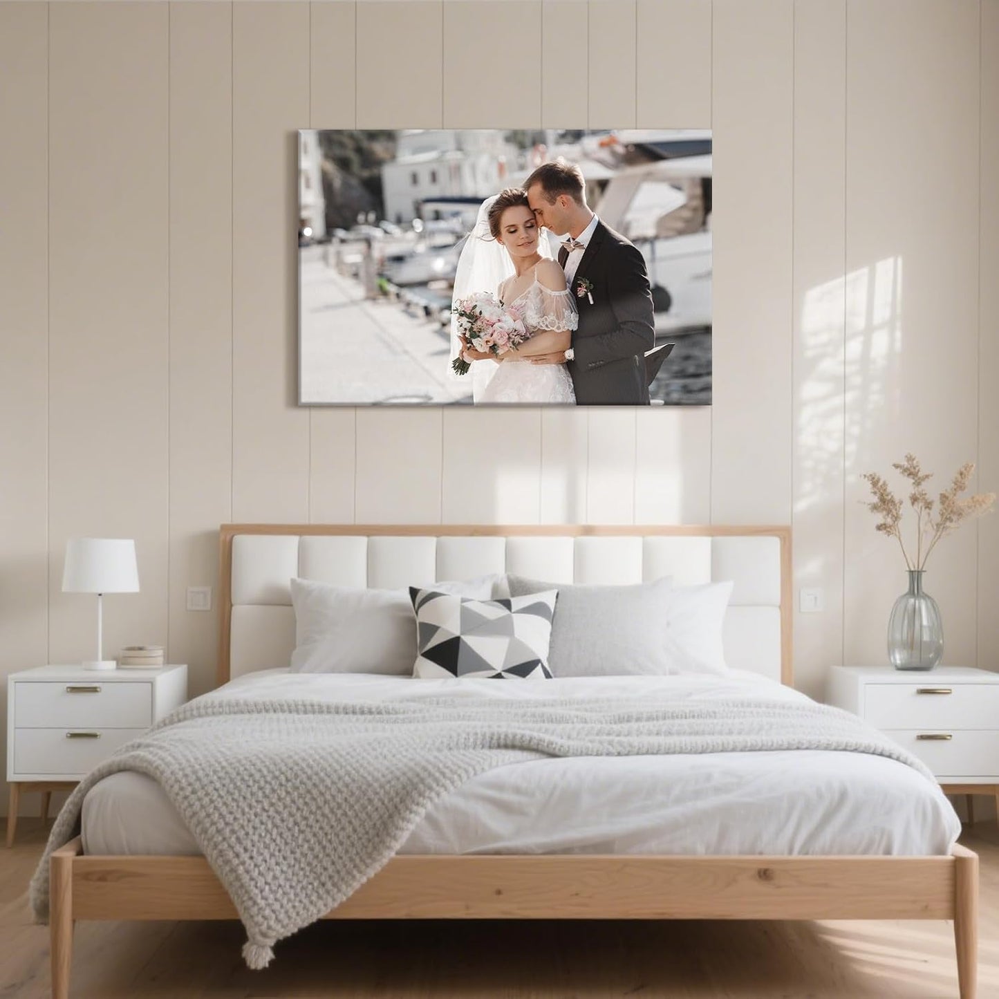 Personalized Custom Canvas Prints with Your Photos & Text, Customized Picture Print, Transform Own Images Into Framed Wall Art Digitally Printed Photo to Canvas, Keepsakes Gifts for Family 24x16’’