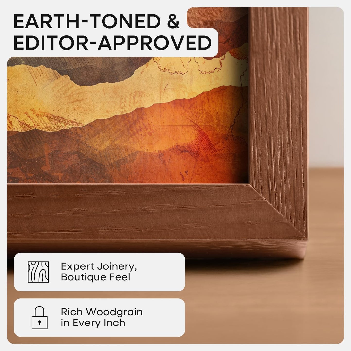 Homeforia A3 Picture Frame Brown Wood, High-End Dark Oak 11.7 x 16.5 Poster Walnut Frames Matted to 8.3 by 11.7 inch Photo, A3 Size Wooden Frame with Mat for A4 Art, Tempered Glass, Wall Kit, Set of 1
