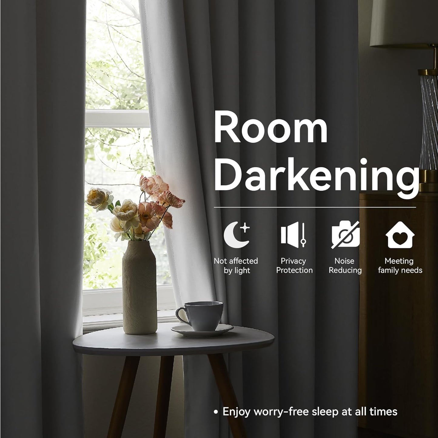 KangBang White Room Darkening Curtains 108 Inches Long, Pinch Pleated Blackout Curtains Sound Dampening Polyester Modern Drapes for Living Room Office with Hooks Track System,40x108 Inch,9FT,2 Panels