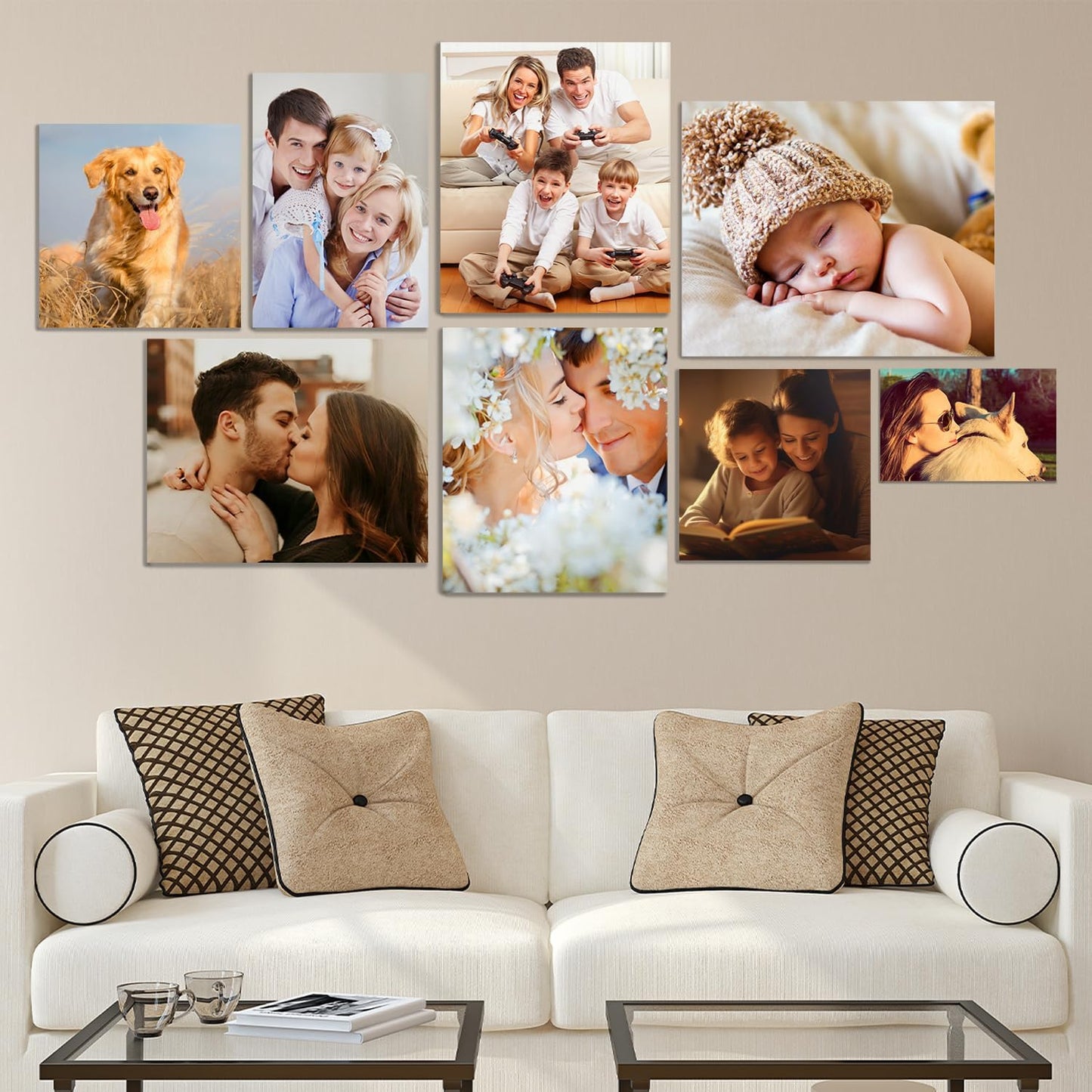 YUNART Ship Next Day - Custom Canvas Prints with Your Photos, Personalized Canvas with Pictures Print for Wall Art Bedroom, Customized Photo Gifts for Couple Men Women Mom Baby Dog Family - 20"x30"