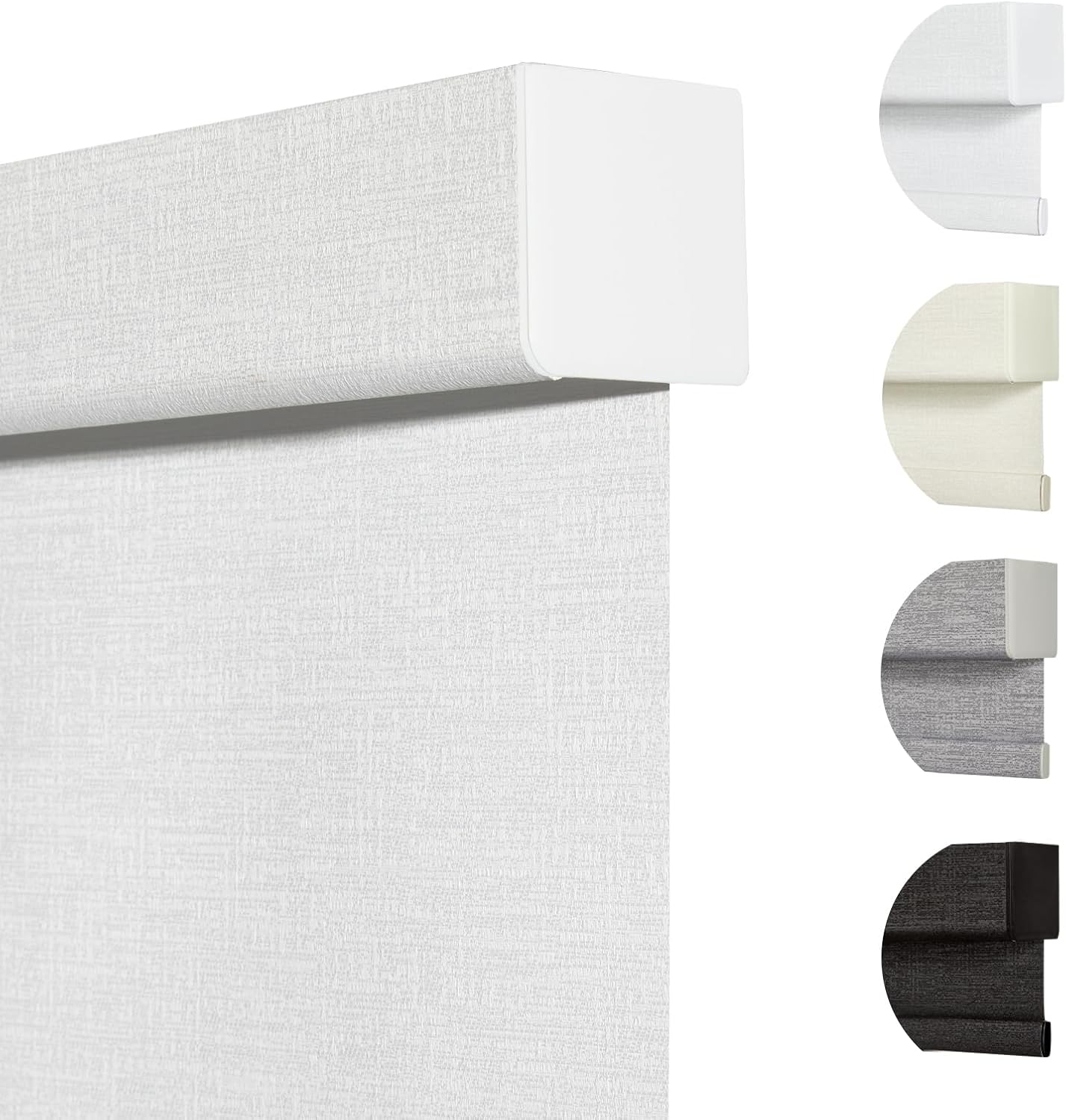 Persilux Blackout Roller Shades & Blinds Windows Shades Free-Stop Blackout Blinds with Jacquard Fabric,Cordless Blinds Pull Down Shades for Home, Easy to Install for Door/Office, White(48.5"W x 72"H)