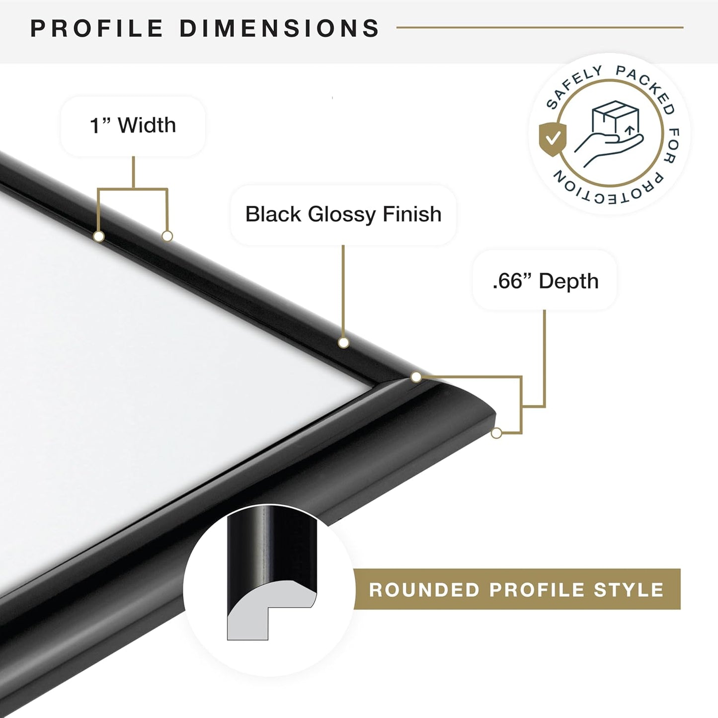 MCS Trendsetter 13.5x40 Poster Frame Black High-Gloss, Vertical & Horizontal Wall Hanging Large Picture Frame for Photos, Posters & Art Prints (1-Pack)