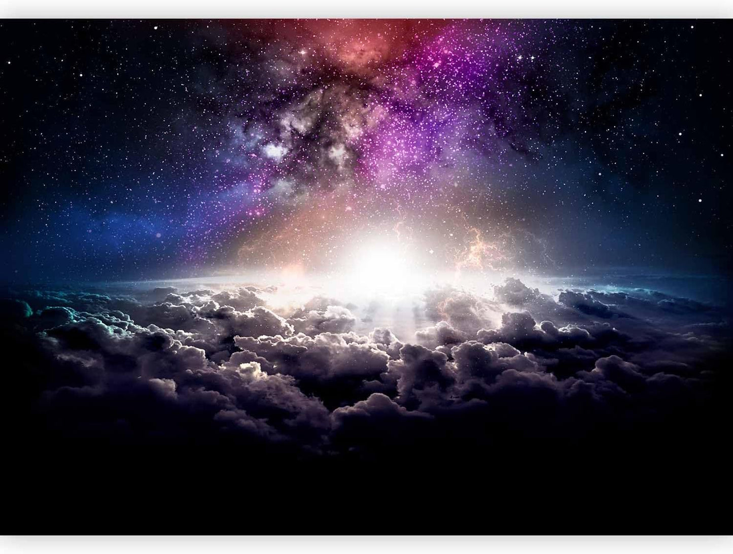 artgeist Premium Wall Mural Galaxy 79x55 in - Non-Woven Wallpaper Fleece Wall Decor Photo Print Picture Image Design Home Mural Cosmos Sky Star Cloud Purple i-A-10009-a-a