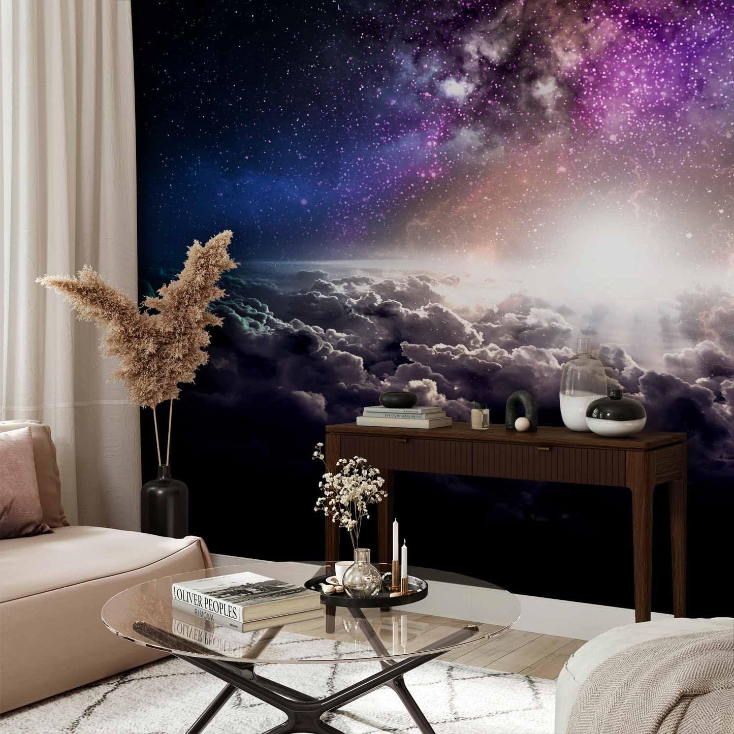 artgeist Premium Wall Mural Galaxy 98x69 in - Non-Woven Wallpaper Fleece Wall Decor Photo Print Picture Image Design Home Mural Cosmos Sky Star Cloud Purple i-A-10009-a-a