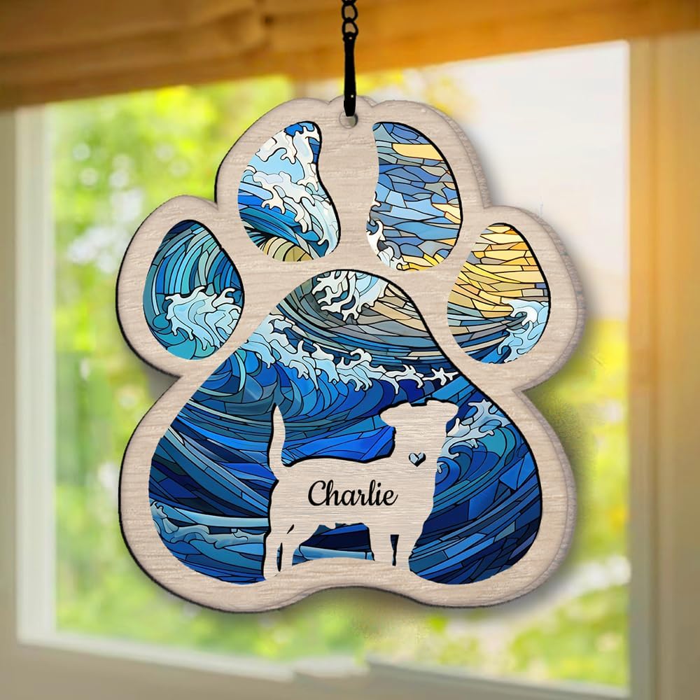 Personalized Rough Collies Suncatcher Dog Memorial Gifts, Custom Rough Collies Ornament Christmas Tree, Pet Remembrance Gift, Loss of Dog Sympathy Gift, Pets Memorial Ornament, Pet Loss Suncatcher