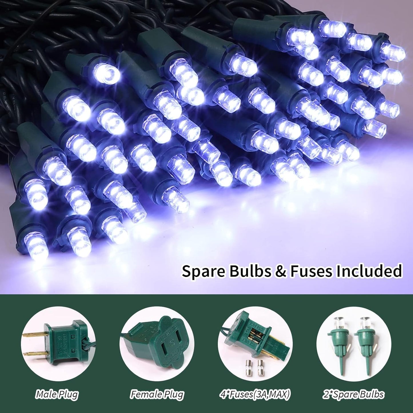 60 Count Cool White -String Lights - LED Christmas Lights, Mini led Lights for Indoor Outdoor Home Holiday Party Wedding Independence Day Decoration
