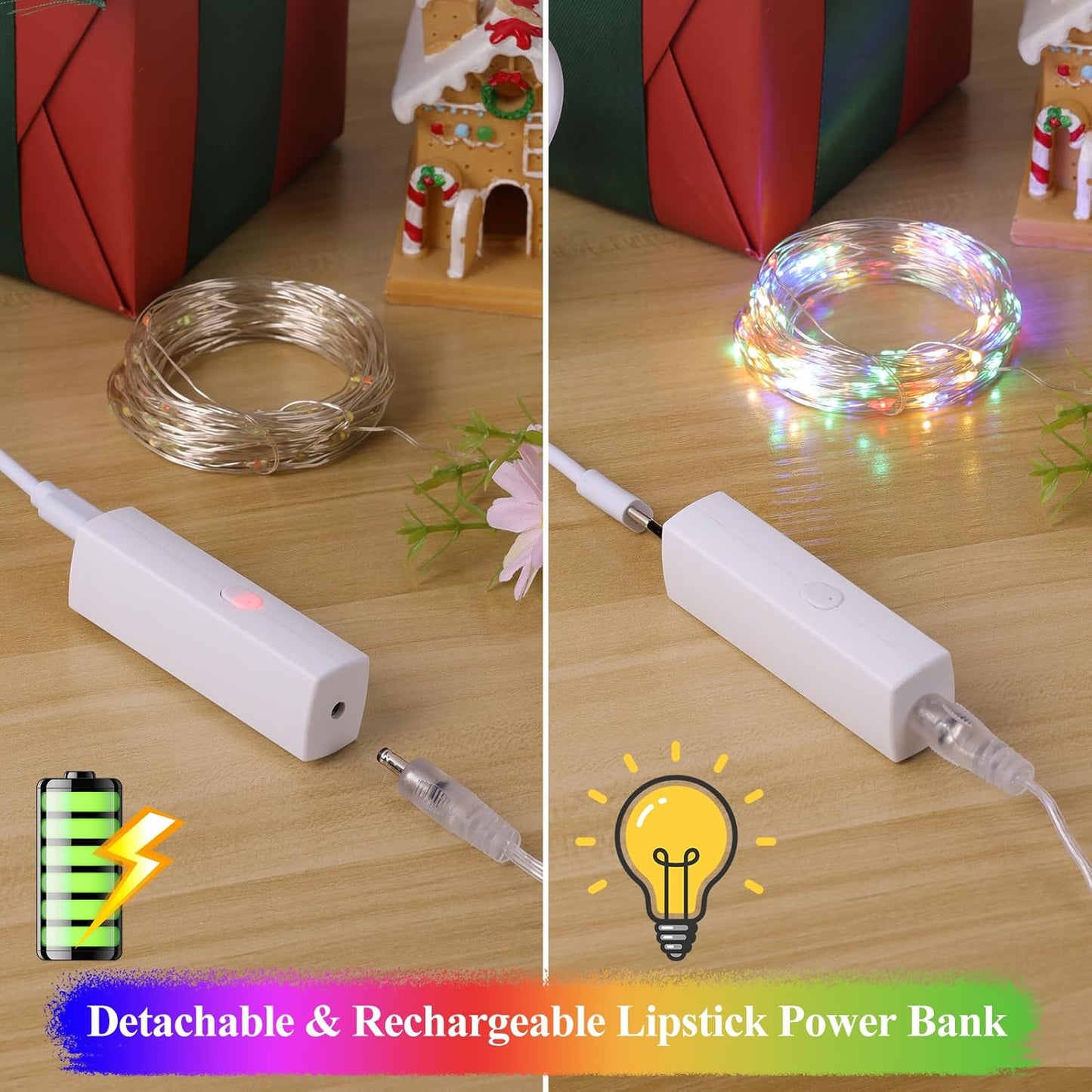 Lakumu Battery Operated String Lights, Twinkle Lights with Timer, Mini LED Fairy Lights for Bedroom, Christmas Decorations, Wedding, Vine, Centerpiece Table Decor (5M/16FT Multicolor)