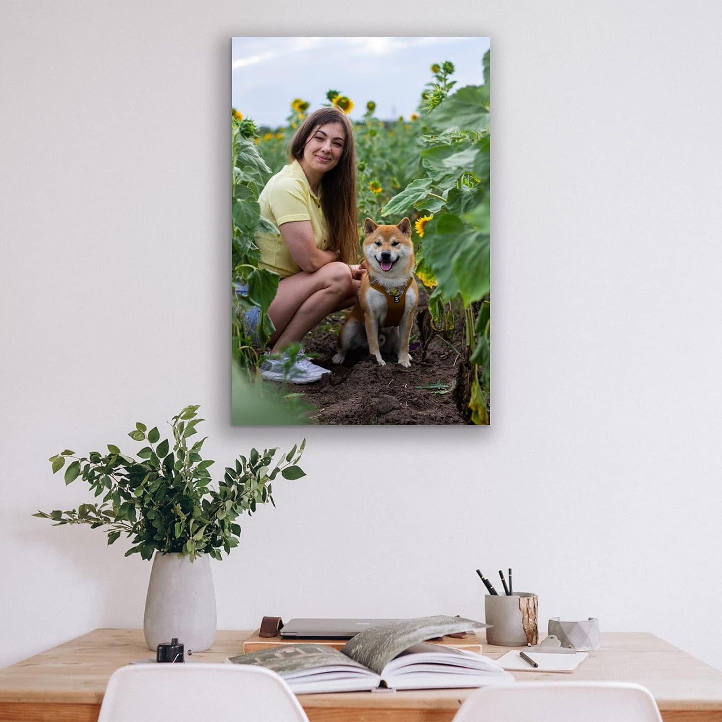 Custom Canvas Prints with Your Photos (12x24, Framed Canvas) Customized Wall Art Personalized Canvas Pictures for Pet/Family Gifts for Mom/Men/Women