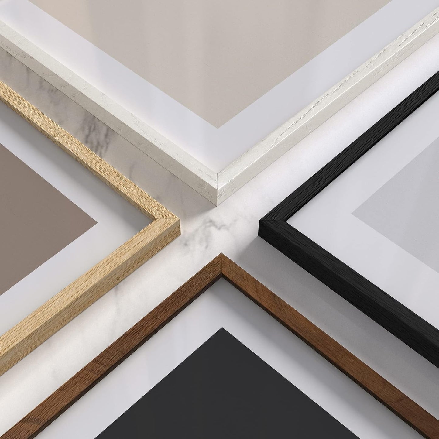 HAUS AND HUES 11x17 Picture Frame Set of 9-11 X 17 Frame Wood Picture Frames, 11x17 Poster Frame Wooden Picture Frames, 17x11 Picture Frame Wooden Frames, Frame 11x17 Natural Wood Frame (White Oak)