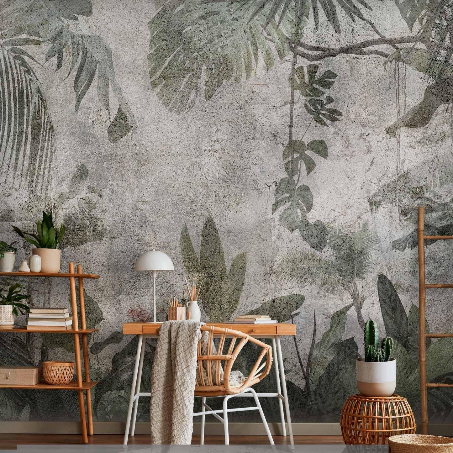 artgeist Wall Mural Tropical Leaves 98x69 in - XXL Non-Woven Wallpaper Fleece Wall Decor Photo Print Picture Image Design Landscape Jungle Nature Monstera Palm Leaves b-C-0821-a-a